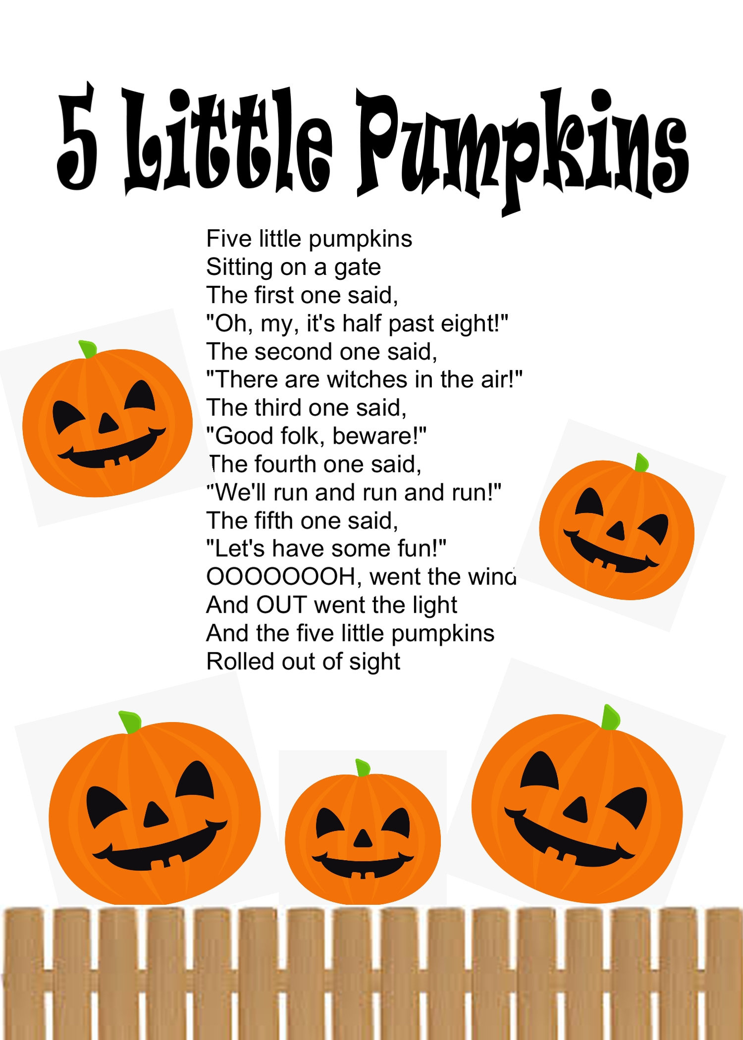 5 Little Pumpkins Pattern For Felt Story - Downloadable Pdf within Five Little Pumpkins Book Printable