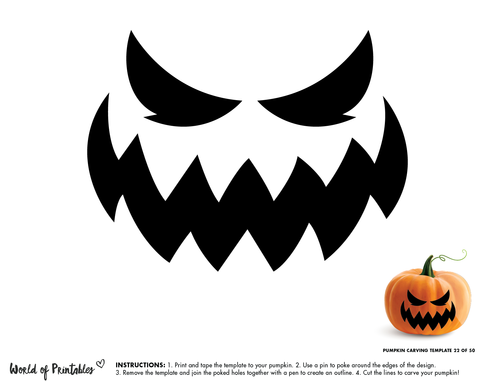 50 Easy Pumpkin Carving Stencils + The Ultimate Guide To Pumpkin in Pumpkin Carving Faces Printable