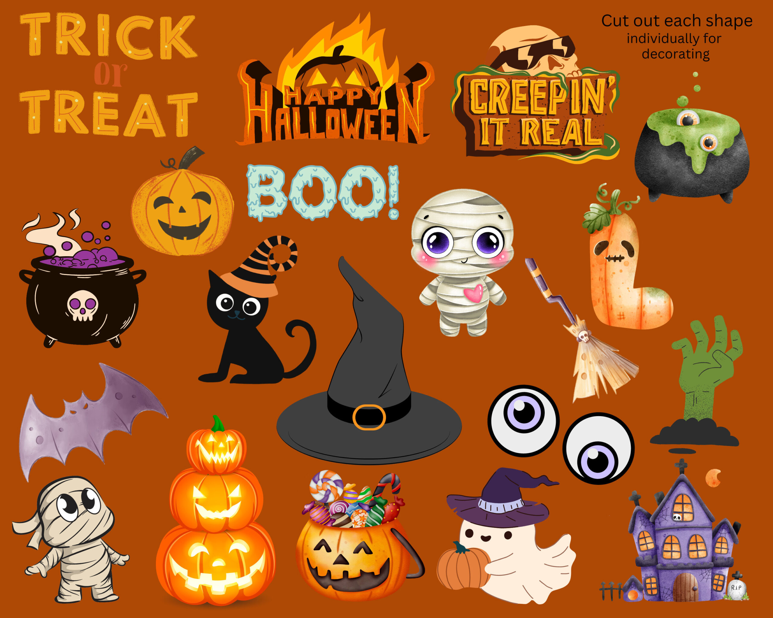 50+ Halloween Print &amp;amp; Cut Out Decorations For School Office Home throughout Printable Halloween Decorations For the Office