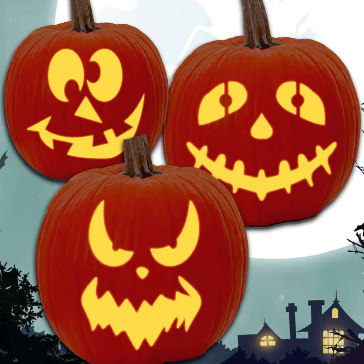 50 Printable Pumpkin Face Stencils –For Free - Artsy Pretty Colors within Printable Scary Pumpkin Faces