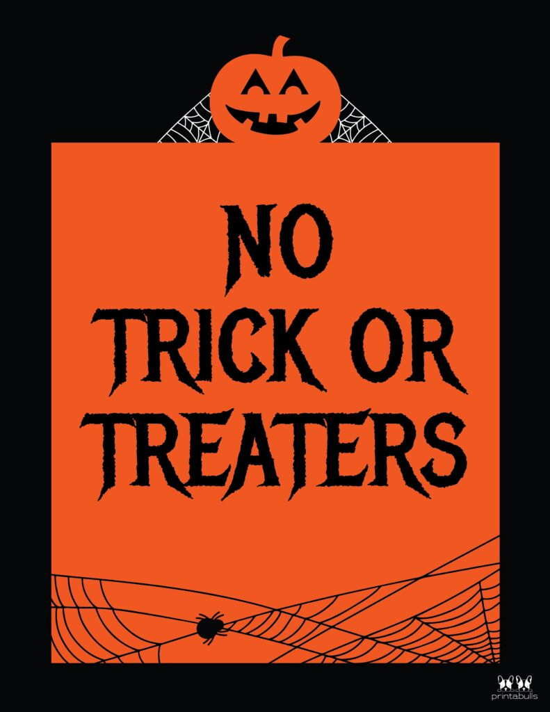 51 Halloween Signs - Free Printables | Printabulls inside No Halloween Signs Printable