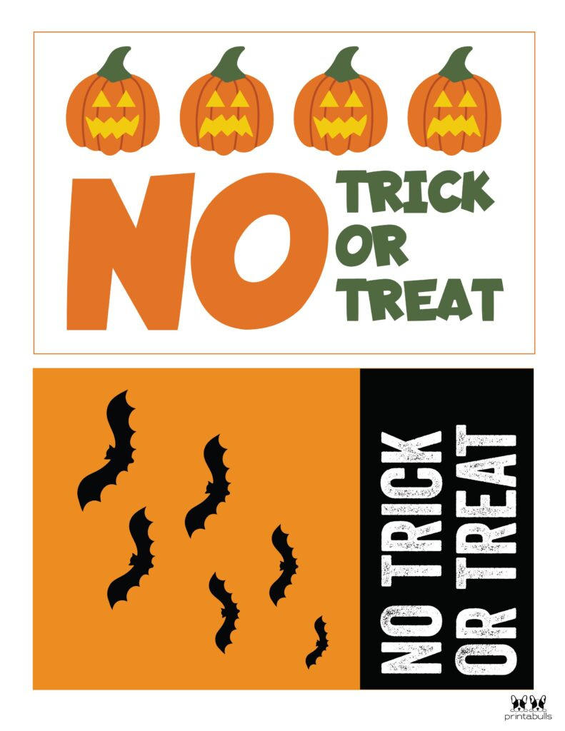 51 Halloween Signs - Free Printables | Printabulls pertaining to No Halloween Signs Printable