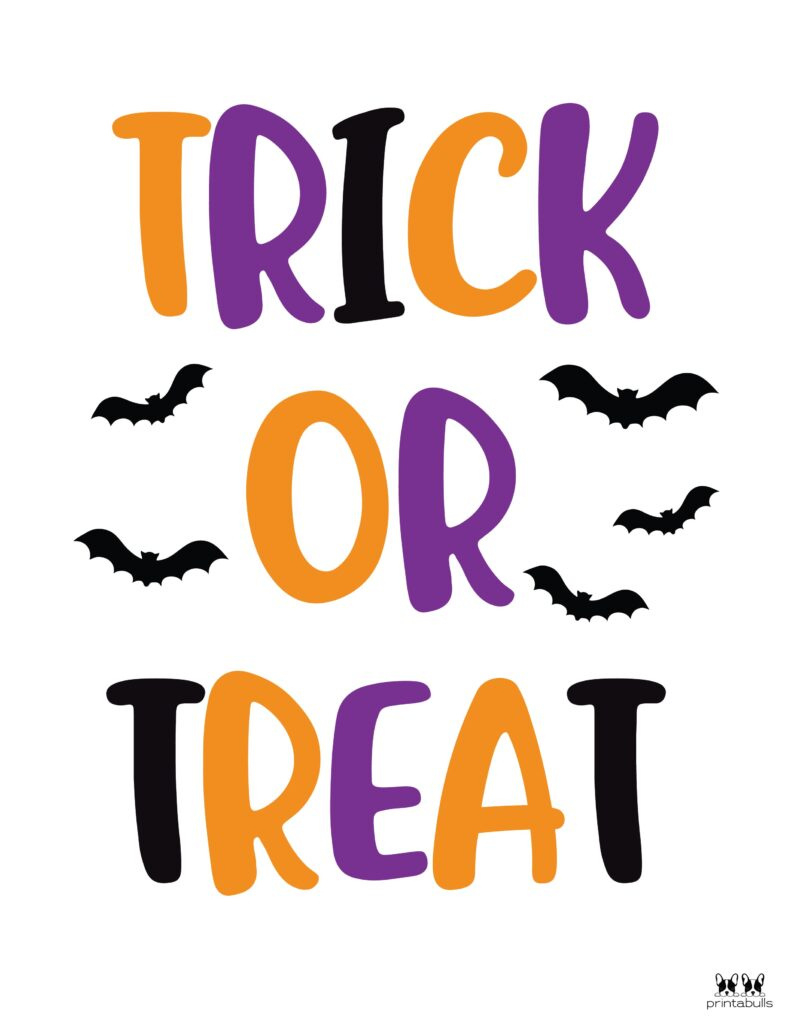 51 Halloween Signs - Free Printables | Printabulls with regard to Printable Halloween Trick Or Treat