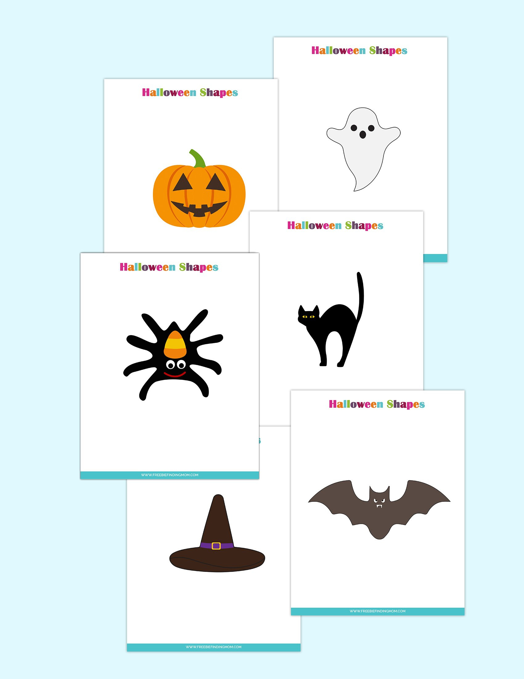 6 Free Printable Halloween Shapes with Printable Halloween Figures