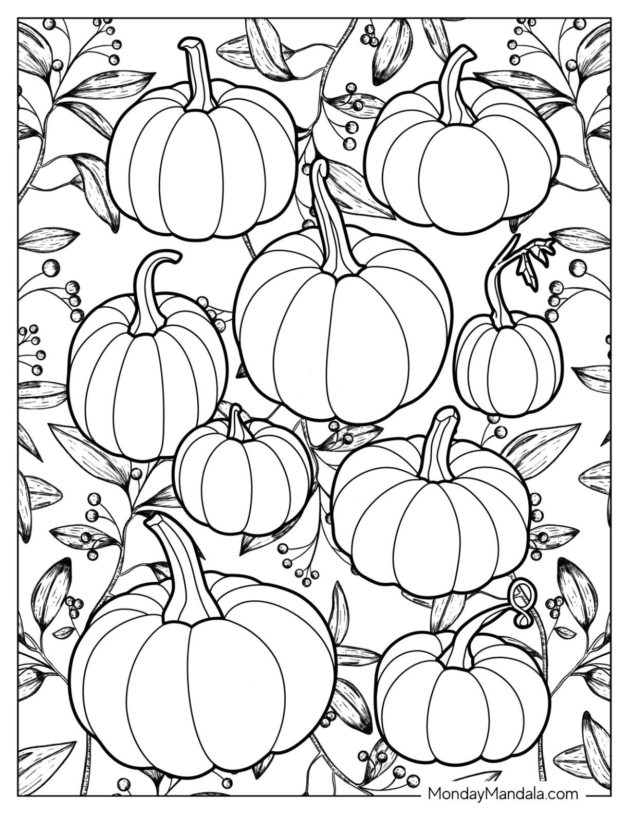 60 Pumpkin Coloring Pages (Free Pdf Printables) for Free Printable Picture Of A Pumpkin