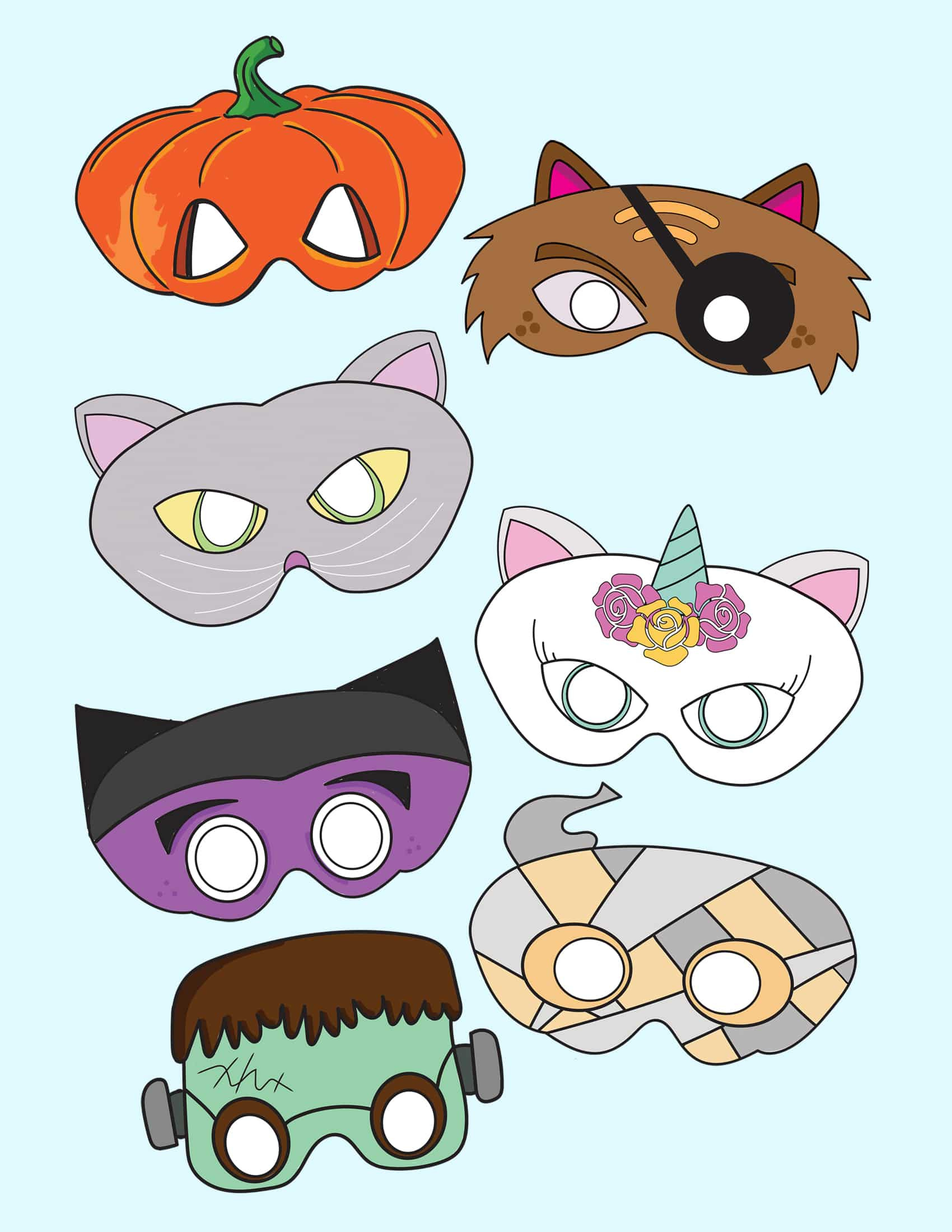 7 Printable Halloween Masks For Kids intended for Printable Halloween Kids Masks