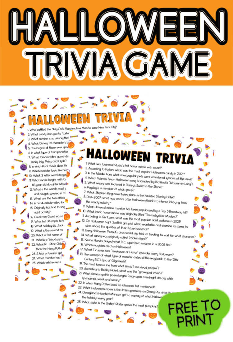 75 Fun Halloween Trivia Questions &amp;amp; Answers (Printable) - Play intended for Printable Halloween Trivia And Answers