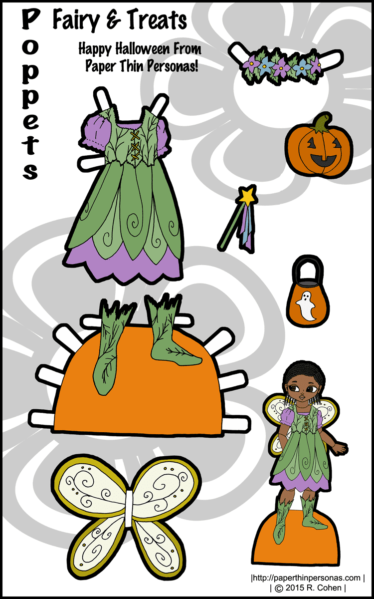 A Fairy Paper Doll Costume For Halloween • Paper Thin Personas in Printable Halloween Accessories