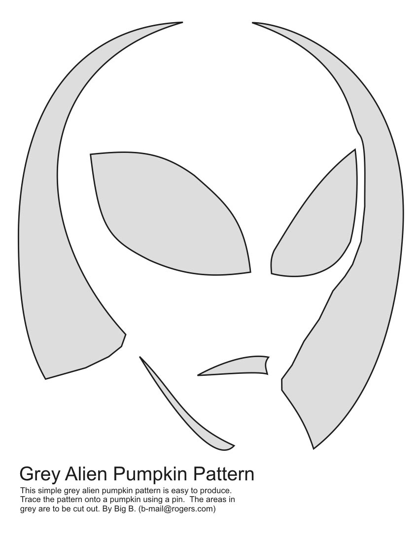 Alien (Pumpkin Stencil - Pumpkin Pattern - Pumpkin Template - Jack with Printable Alien Pumpkin Stencil