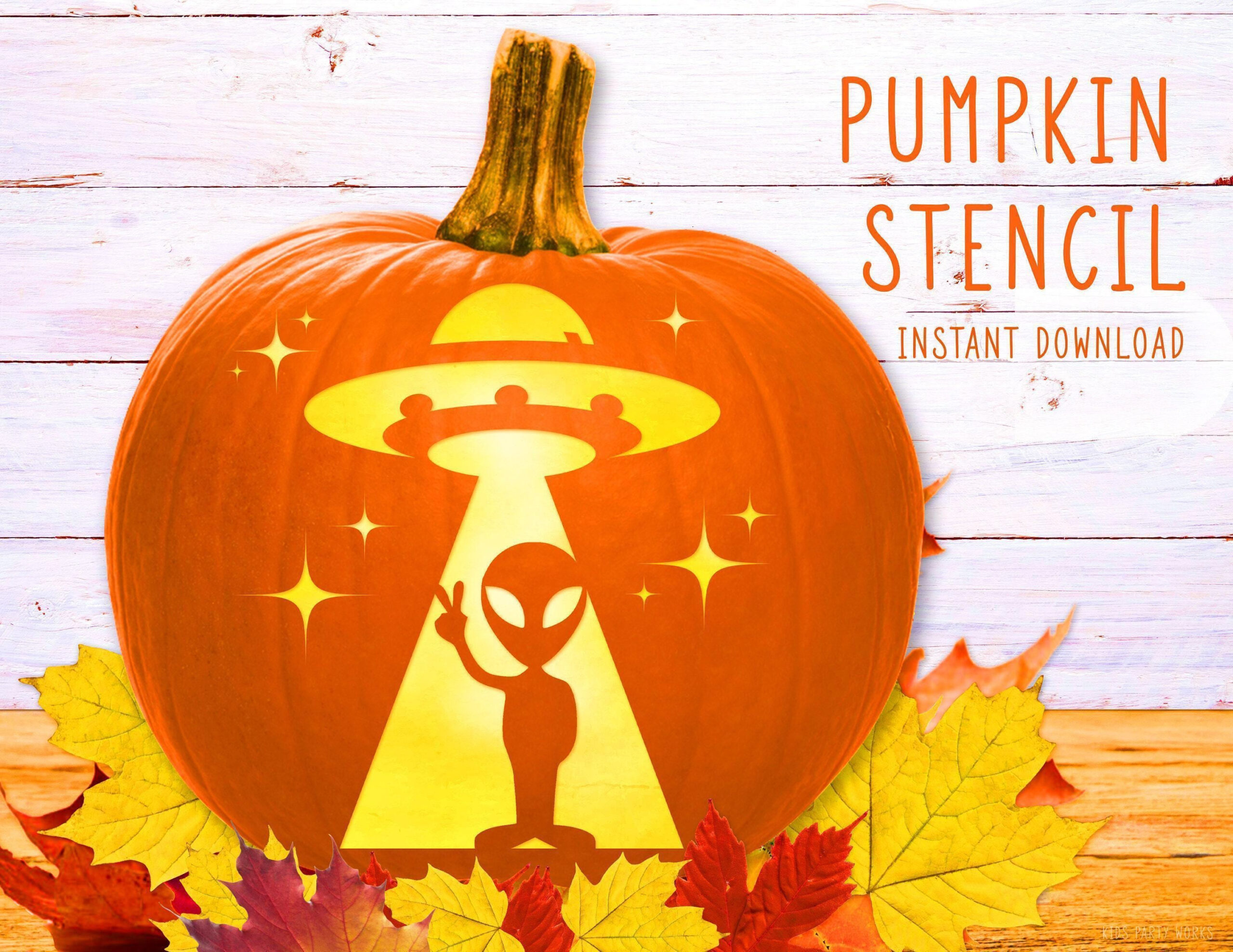 Alien Pumpkin Stencil, Ufo Printable Stencil, Jack O&amp;#039; Lantern within Printable Alien Pumpkin Stencil