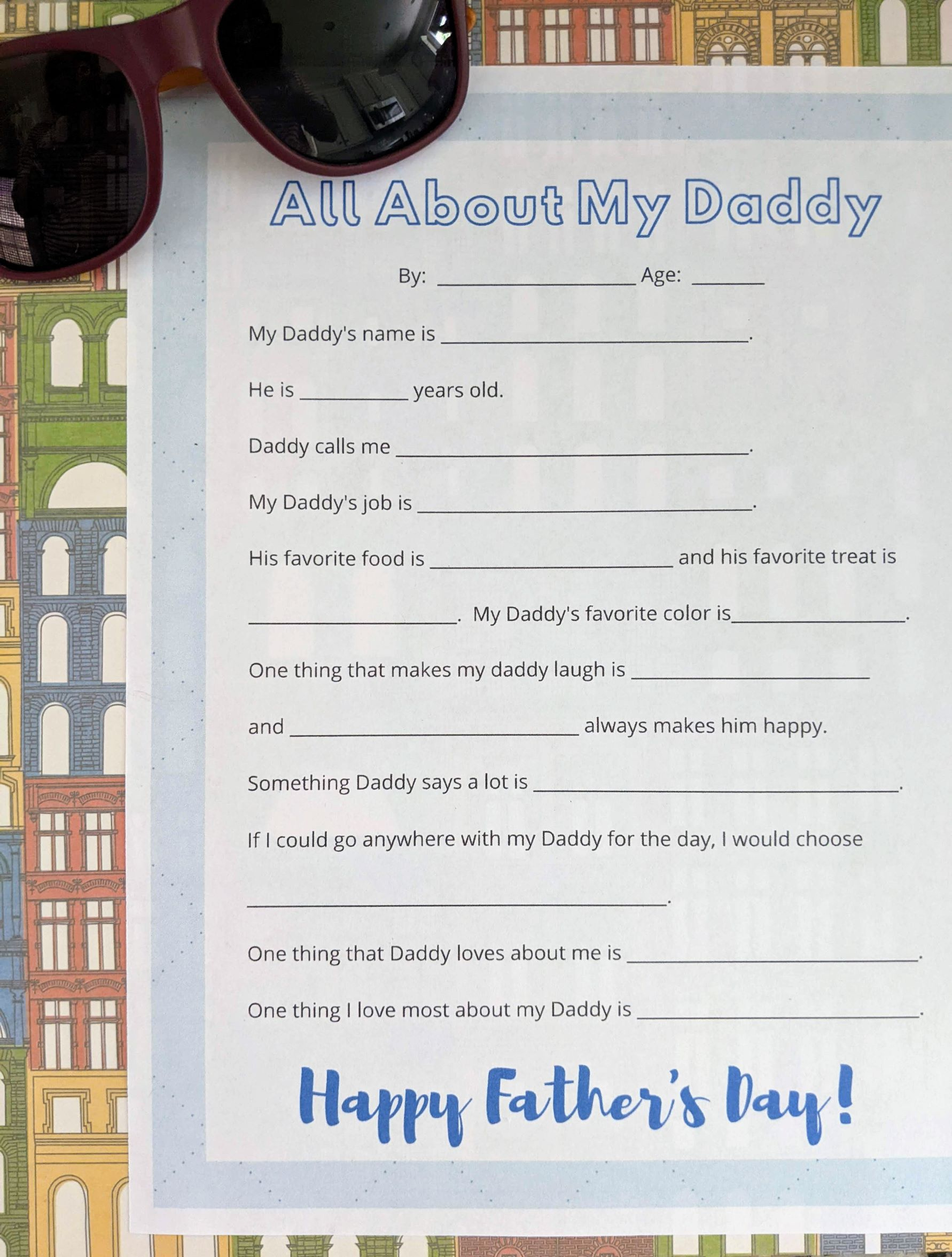 All About My Dad: Printable Father&#039;S Day Interview Questions For for Free Printable Father&#039;S Day Interview Questions
