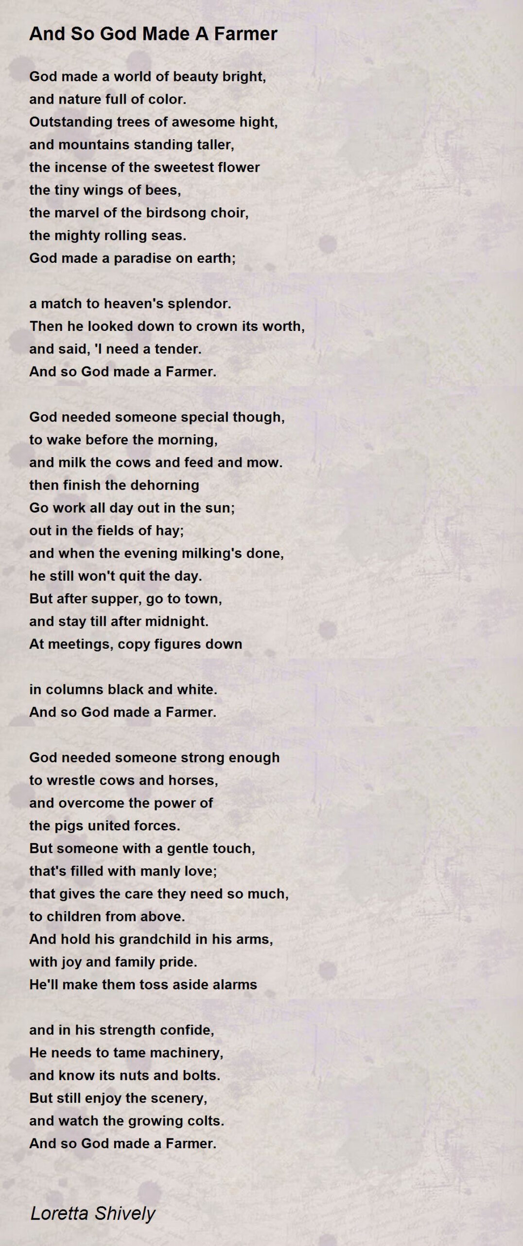 And So God Made A Farmer - And So God Made A Farmer Poem within Printable So God Made a Farmer Poem Words