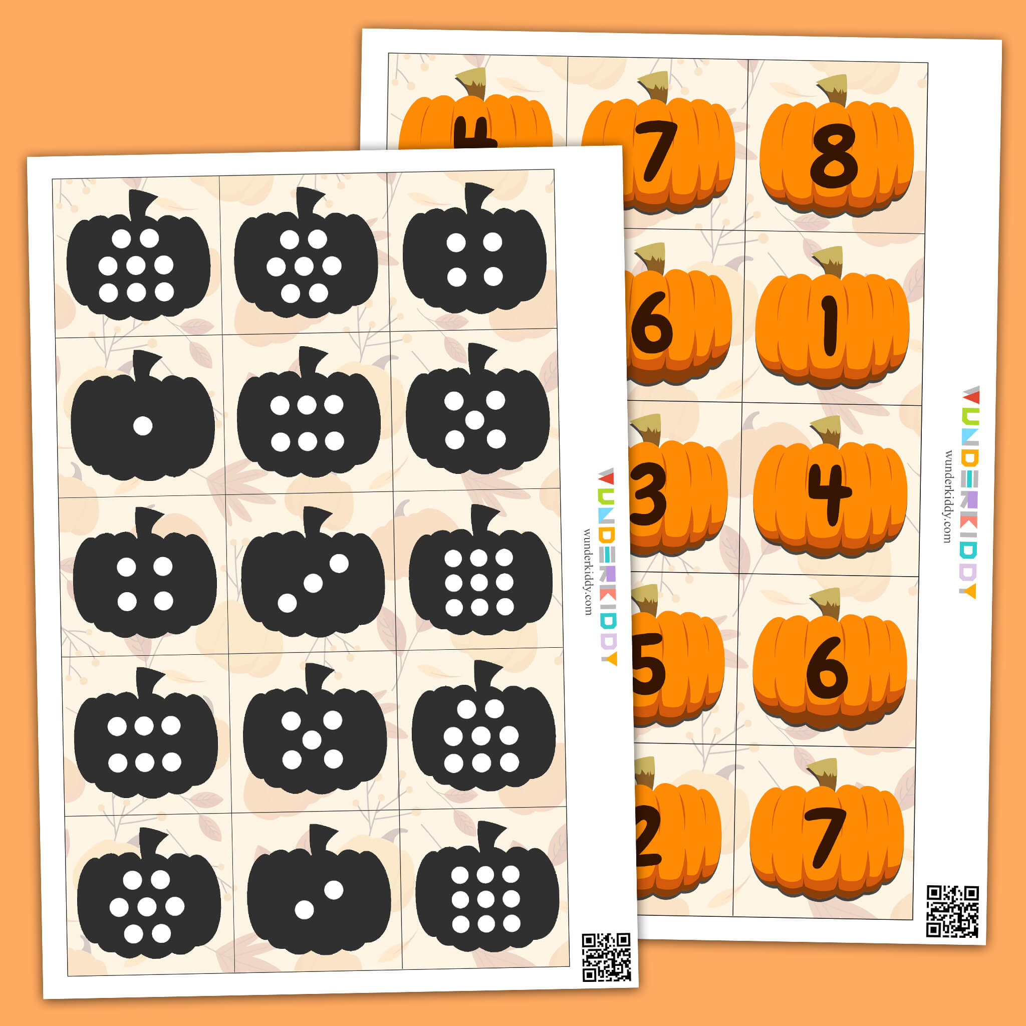 Arbeitsblatt Zum Kürbiszählen Für Kinder Zum Ausdrucken in Printable Pumpkins With Numbers