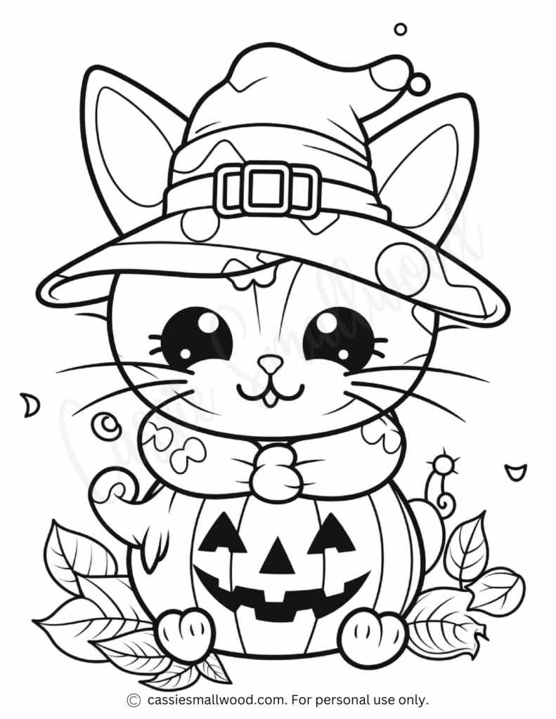 Awesome Halloween Coloring Pages - Cassie Smallwood inside Cute Printable Halloween Coloring Pages