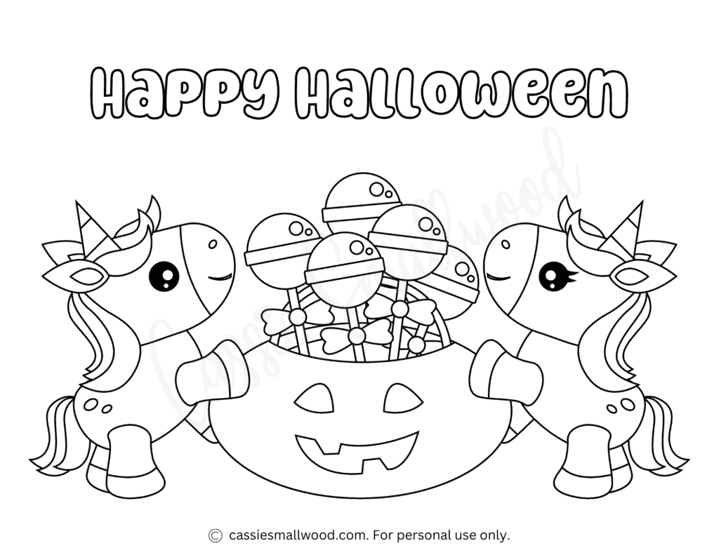 Awesome Halloween Coloring Pages - Cassie Smallwood pertaining to Free Printable Halloween Unicorn Coloring Pages