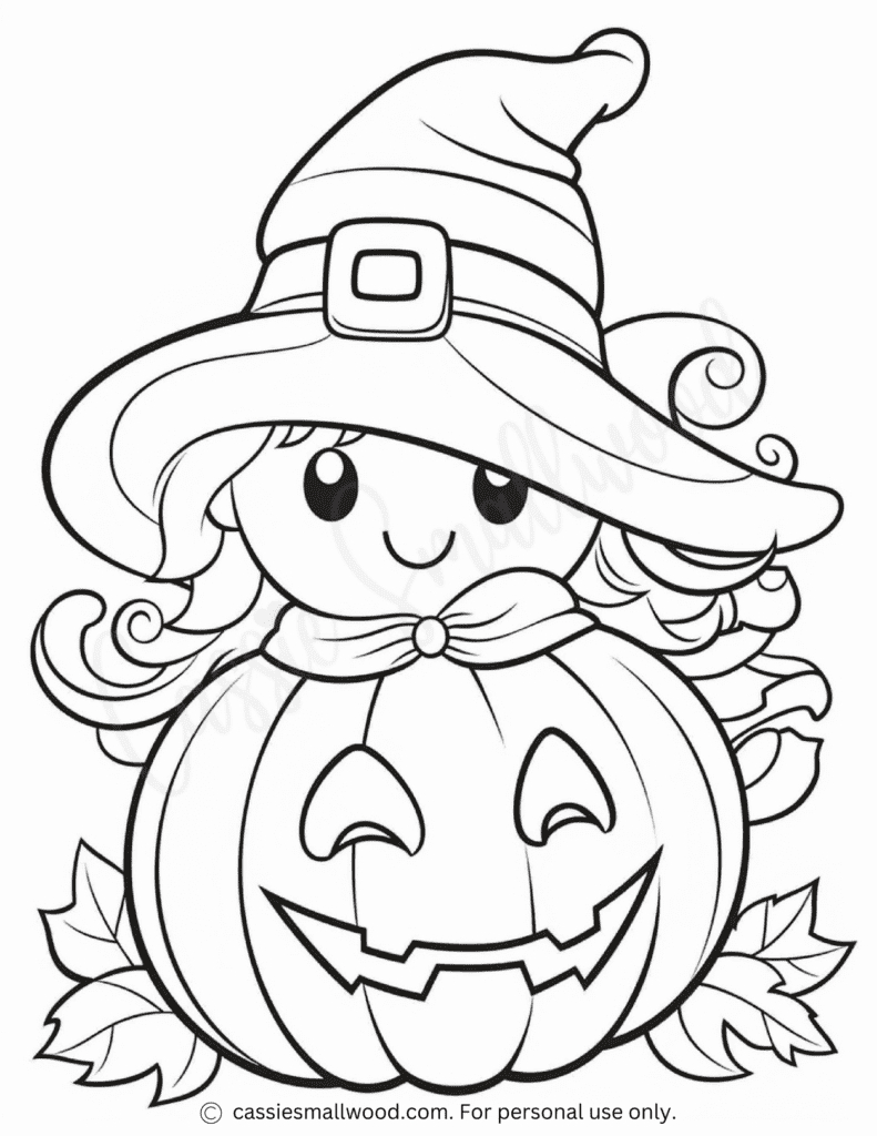 Awesome Halloween Coloring Pages - Cassie Smallwood within Printable Halloween Witch