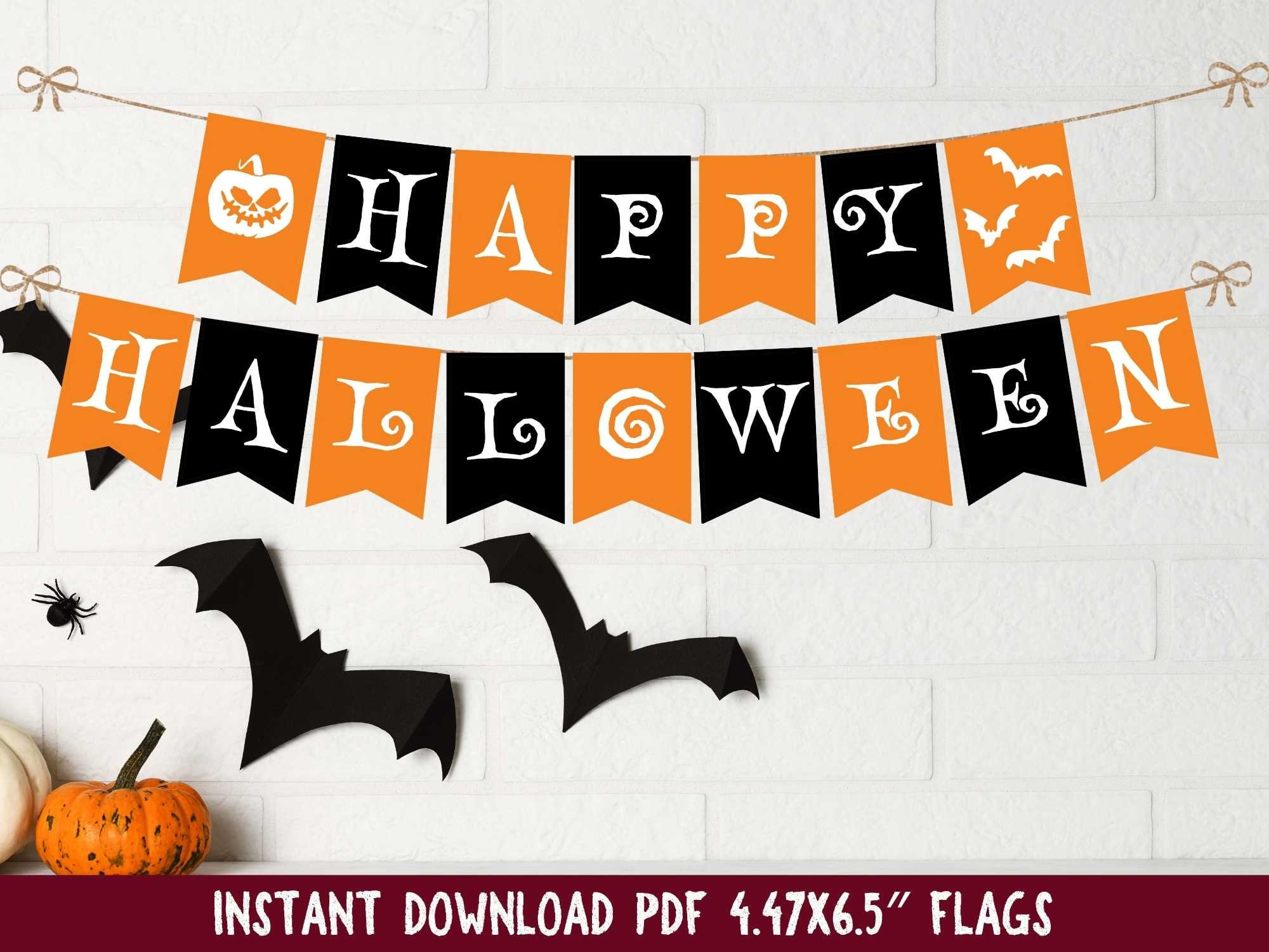 Banner De Feliz Halloween Para Impressão - Etsy Portugal pertaining to Happy Halloween Banner Printable
