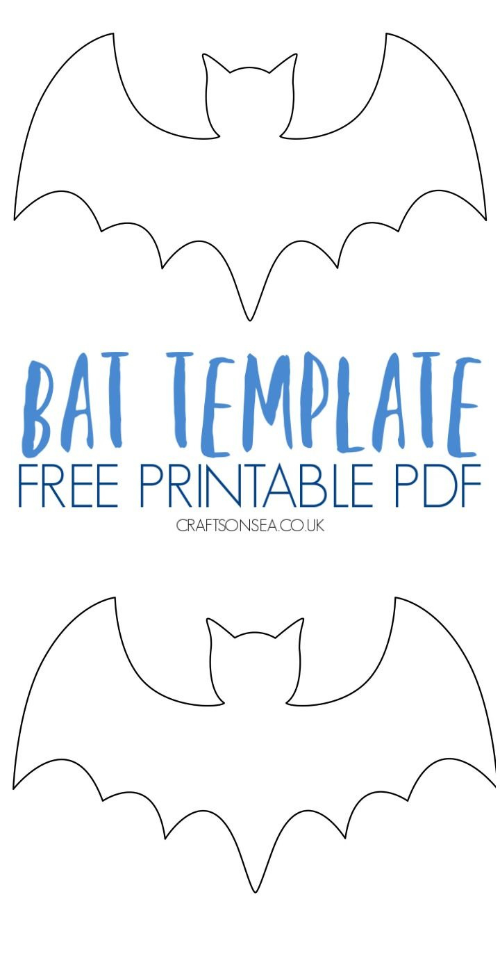 Bat Template: Free Printable Pdf - Crafts On Sea throughout Printable Halloween Crafts For Toddlers