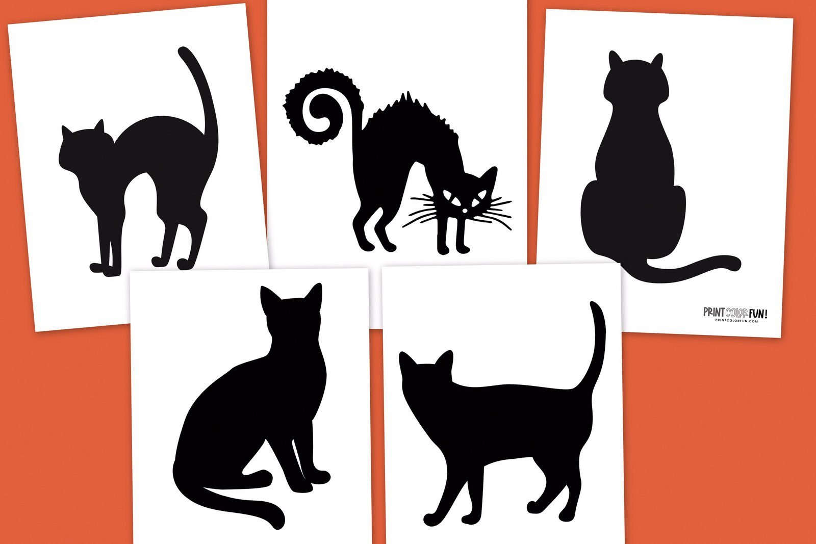 Black Cat Pumpkin Carving Stencils: 5 Cats For Halloween, At for Printable Halloween Cat Silhouette