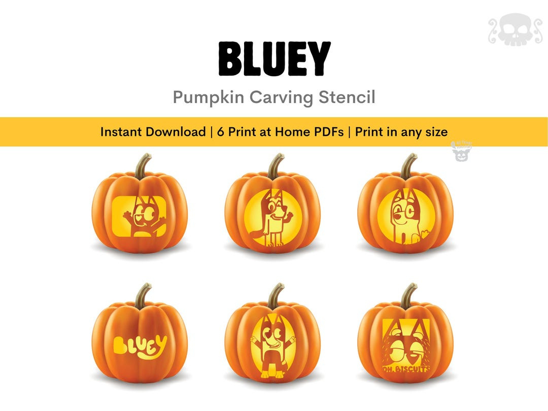 Bluey Pumpkin Carving Stencil Template Halloween Jack O Lantern within Bluey Pumpkin Stencil Printable