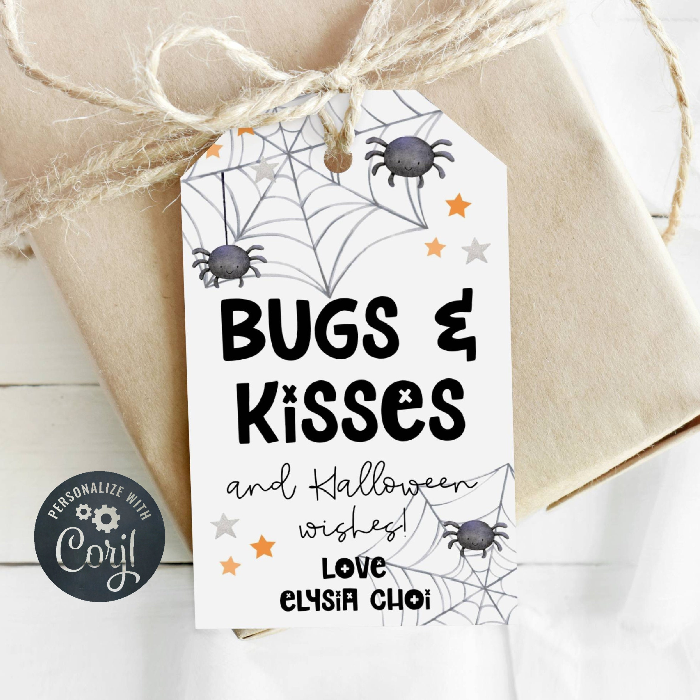 Bugs &amp;amp; Kisses Halloween Gift Tag Template, Printable Halloween pertaining to Bugs And Kisses Halloween Free Printable
