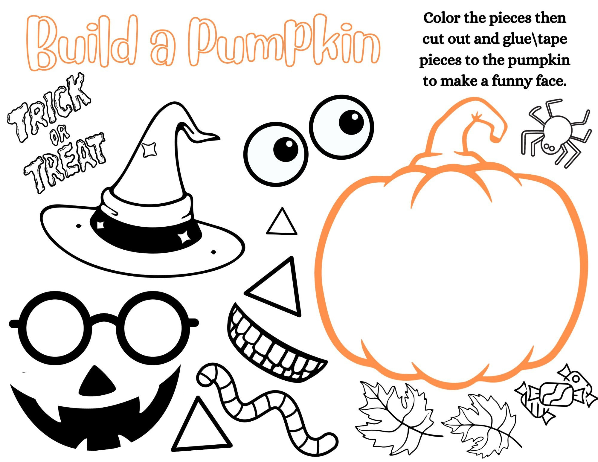 Build A Pumpkin, Jack O&amp;#039; Lantern, Child&amp;#039;S Printable Activity for Build A Pumpkin Printable