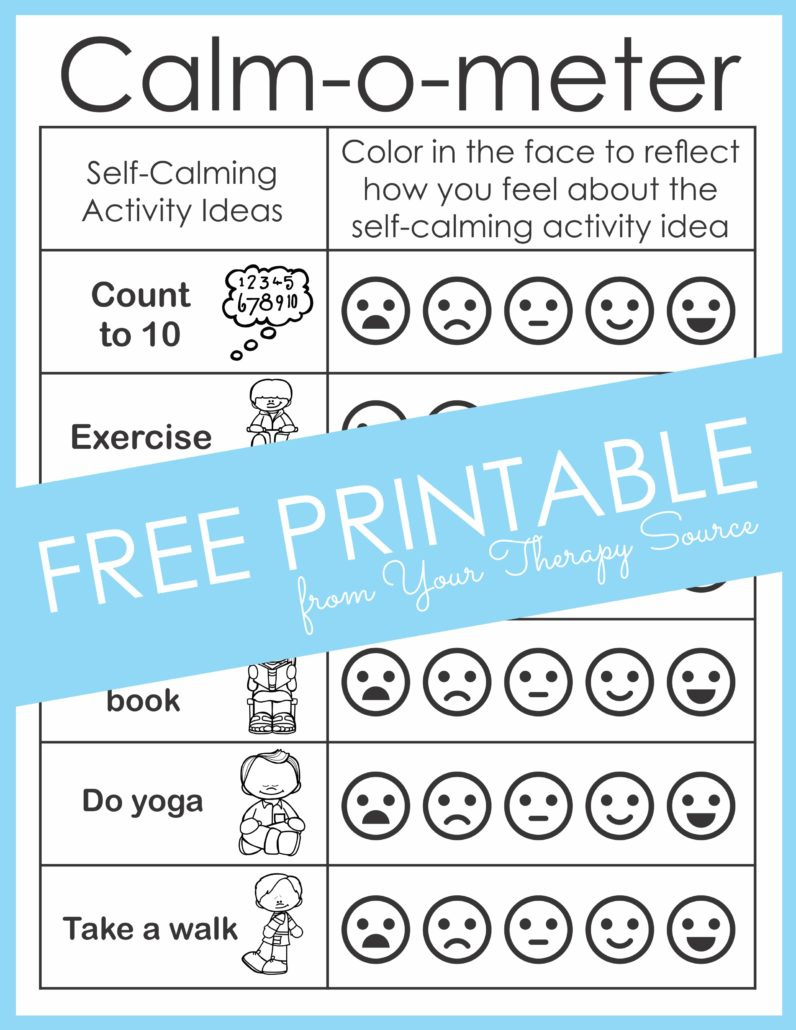 Calm Down Corner Ideas - Free Printables - Your Therapy Source with Calm Down Kit Free Printables