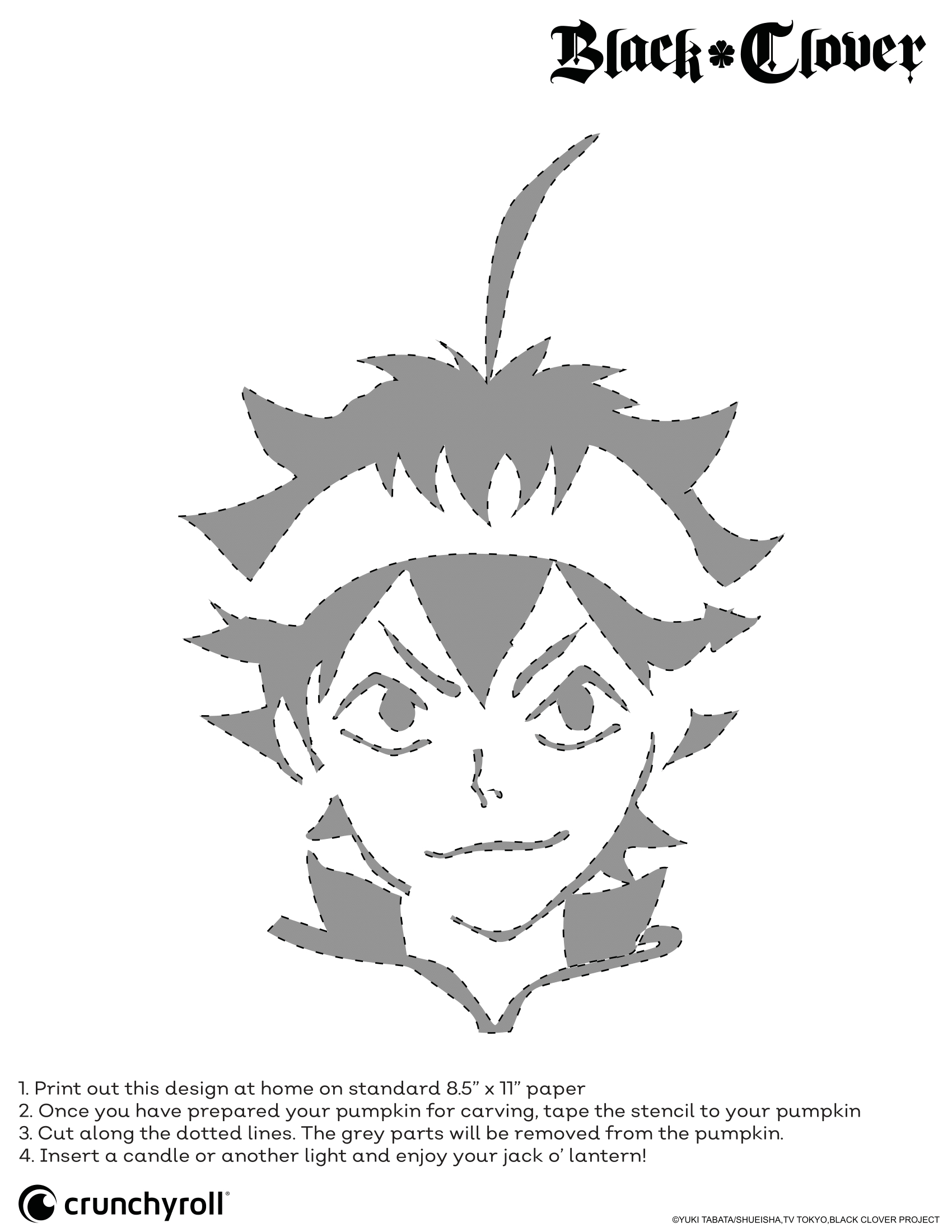 Carve An Asta Jack O&amp;#039; Lantern With Official Black Clover Pumpkin inside Anime Pumpkin Stencils Printable