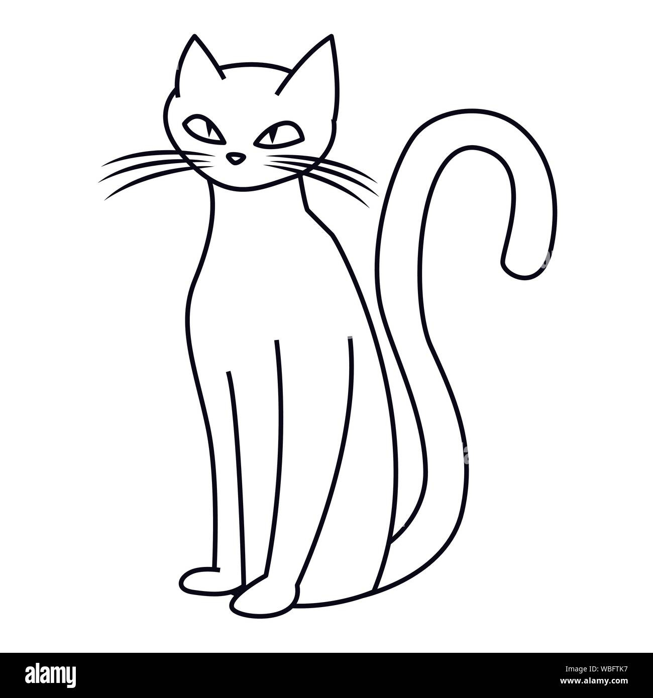 Cat Happy Halloween Celebration Design Vector Illustration Outline pertaining to Printable Halloween Cat Outline