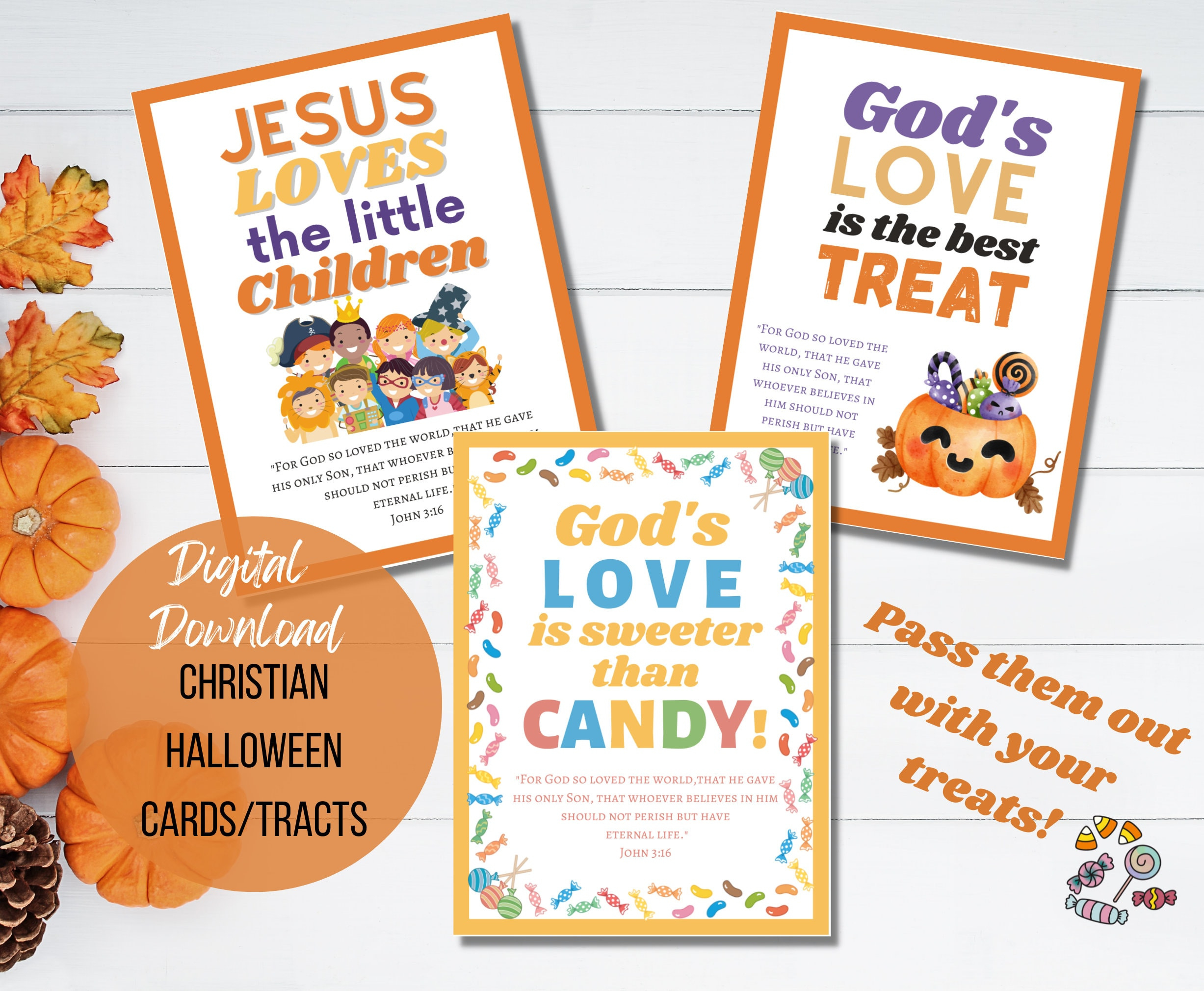 Christian Halloween Cards Tracts To Pass Out, Treats, Bible Verse for Printable Halloween Gospel Tracts For Kids