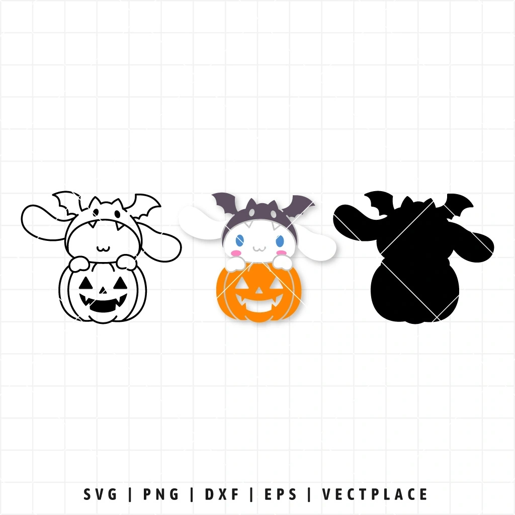 Cinnamoroll With Pumpkin Svg | Halloween Svg - Vectplace with Cinnamoroll Pumpkin Stencil Printable
