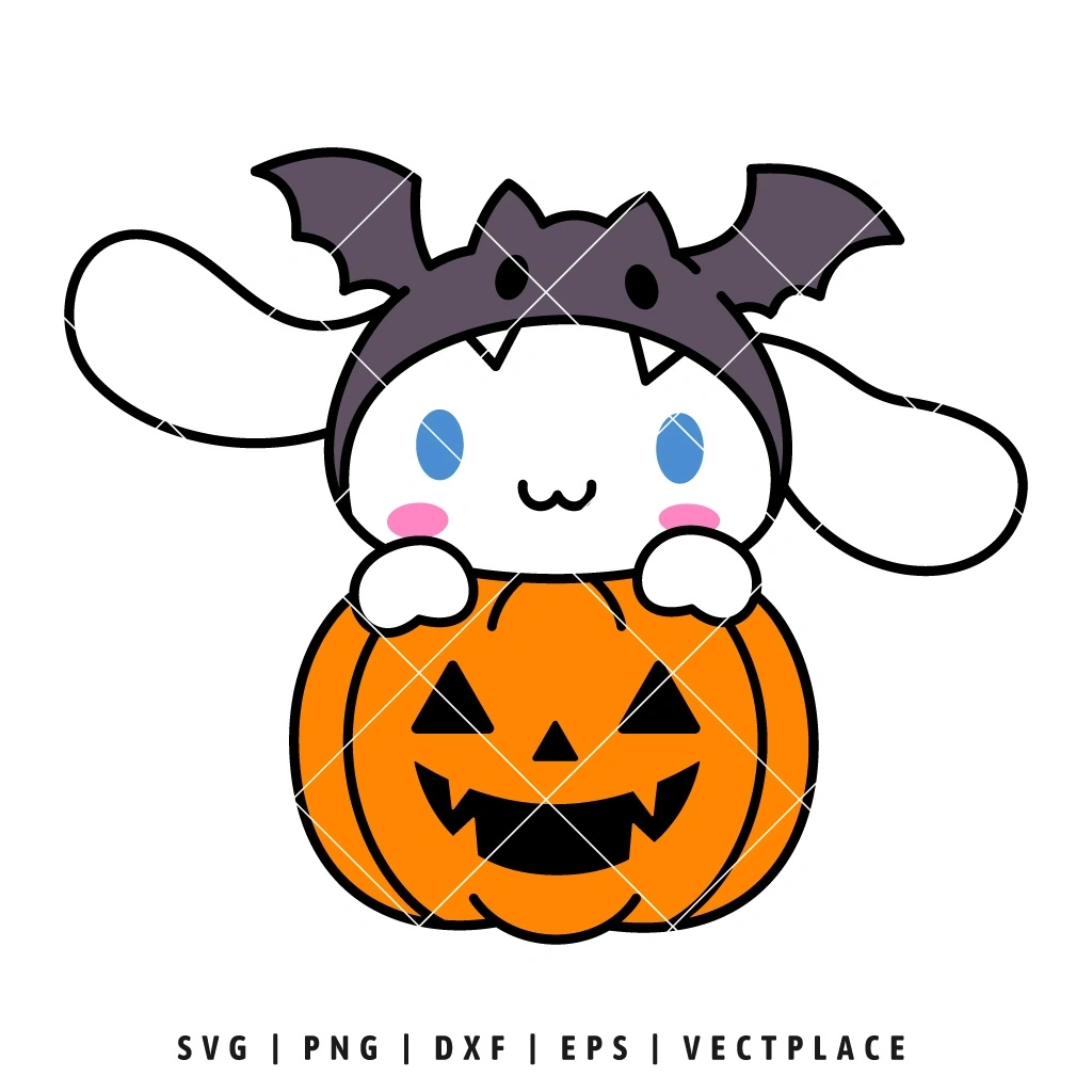 Cinnamoroll With Pumpkin Svg | Halloween Svg - Vectplace with regard to Cinnamoroll Pumpkin Stencil Printable