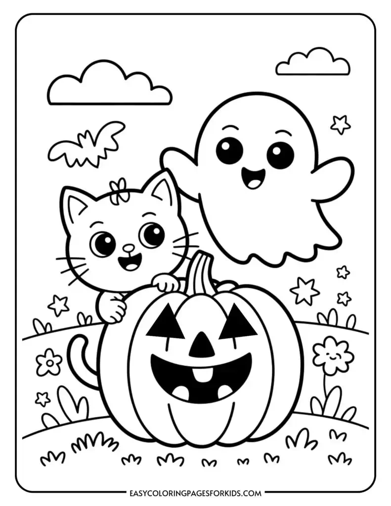 Cute Halloween Ghost Coloring Pages (6 Pdf Pages) - Easy Coloring inside Printable Halloween Ghost Coloring Pages