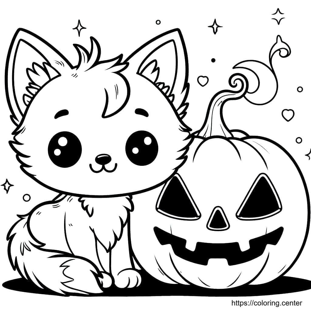 Cute Kitten Sitting Beside Spooky Pumpkin - Halloween Themed with regard to Free Printable Halloween Cat Coloring Pages