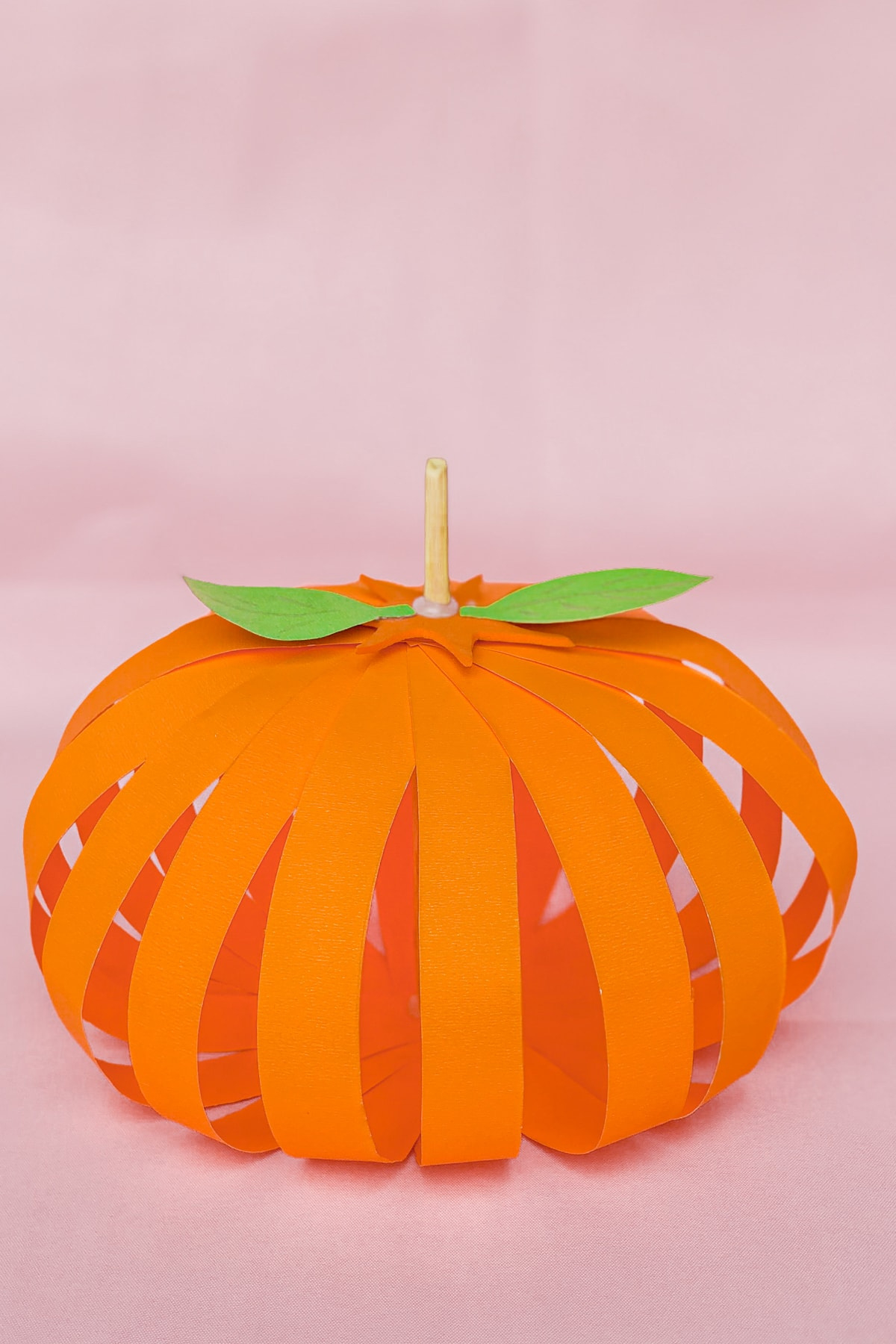 Cute Paper Strip 3D Pumpkin Craft in Printable 3D Pumpkin Template
