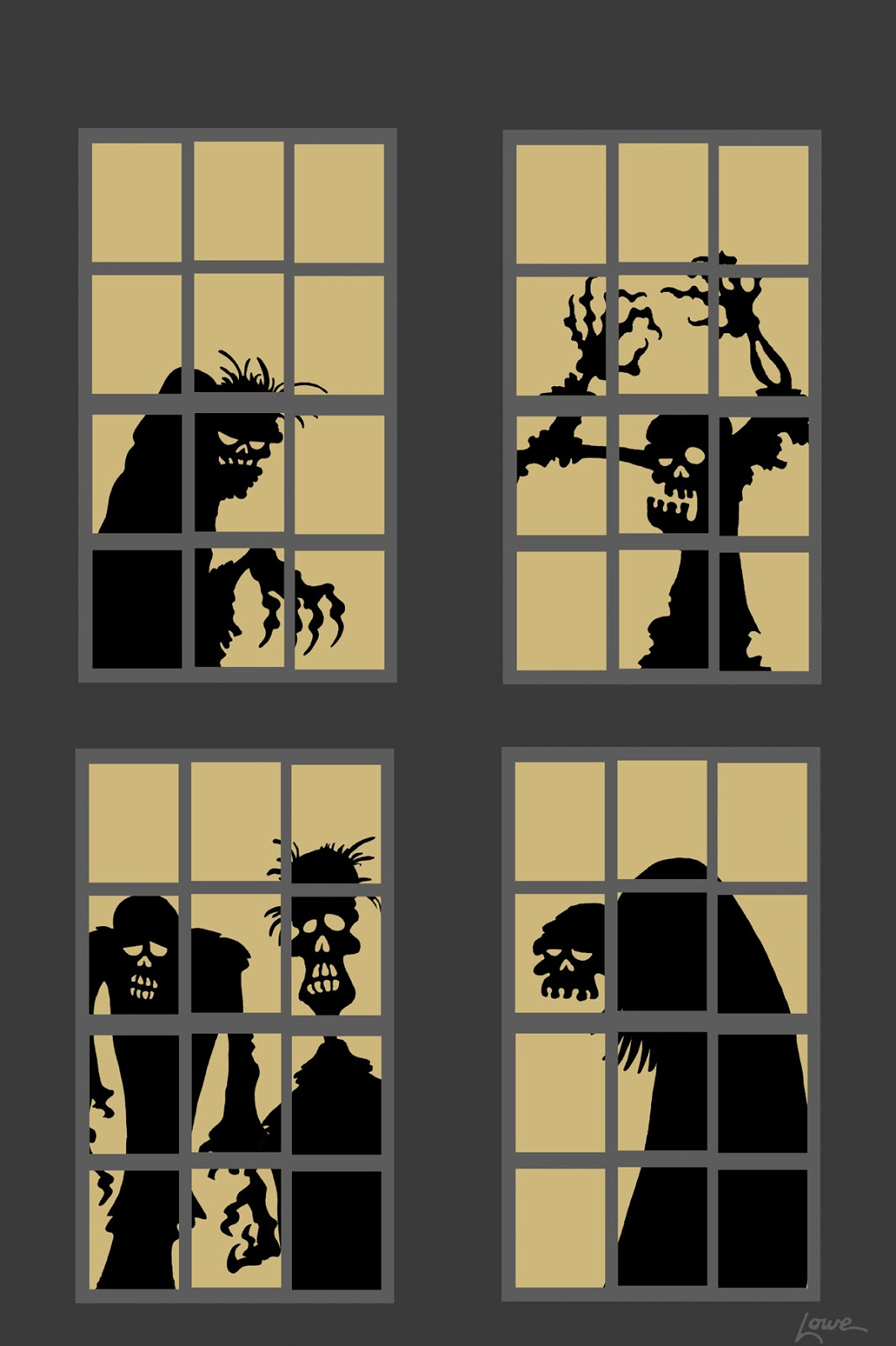 Dave Lowe Design The Blog: 63 Days &amp;#039;Til Halloween: Zombie Window with regard to Printable Halloween Window Silhouettes