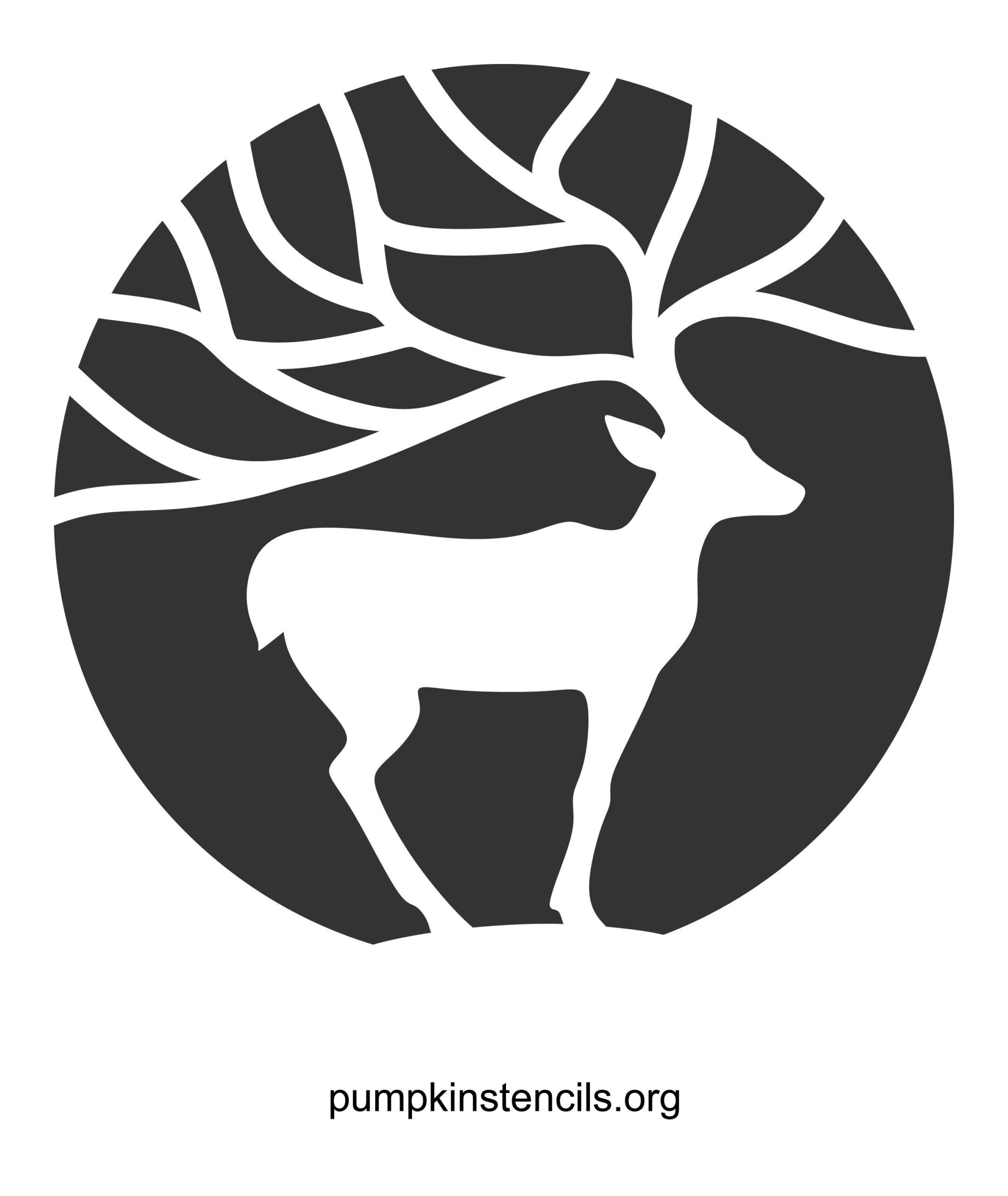 Deer (Free Pumpkin Stencil - Pumpkin Pattern - Pumpkin Template for Printable Deer Pumpkin Carving Stencils