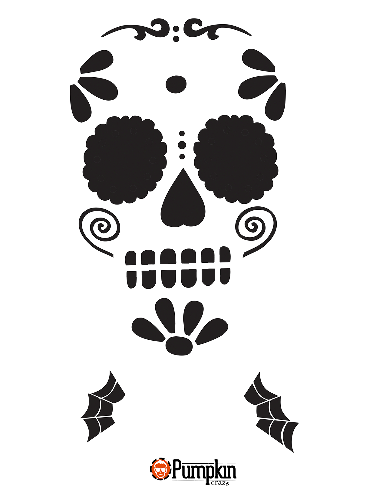 Dia De Los Muertos Stencil For Halloween 2024 intended for Printable Skull Pumpkin Stencils