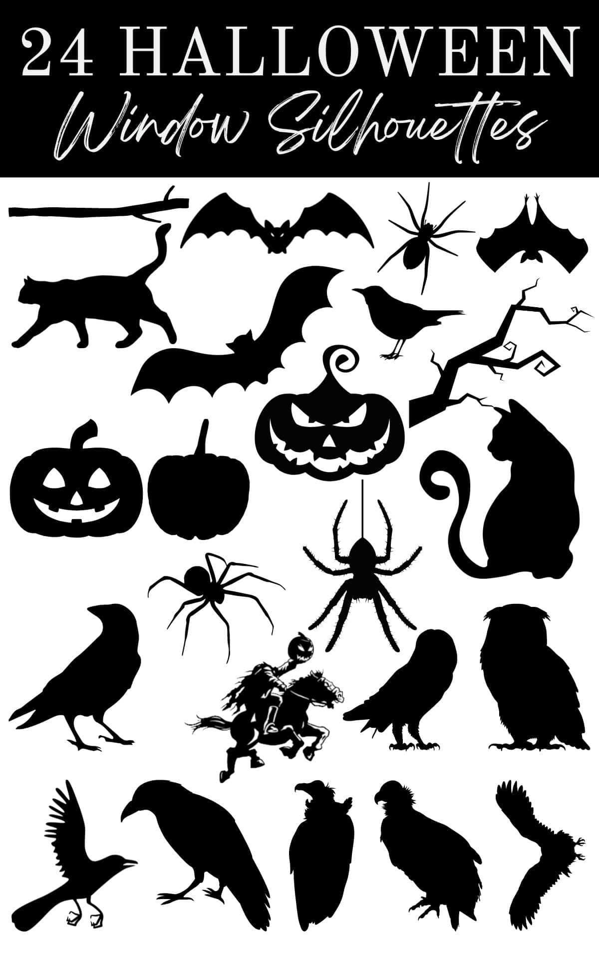 Diy Halloween Window Silhouettes — Capturing Wonderland with Printable Halloween Window Silhouettes Template