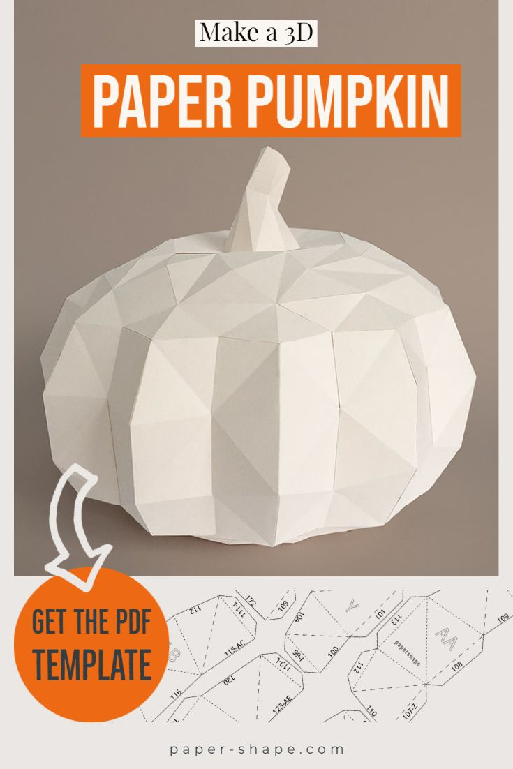 Diy Paper Fall Pumpkin in Printable 3d Pumpkin Template