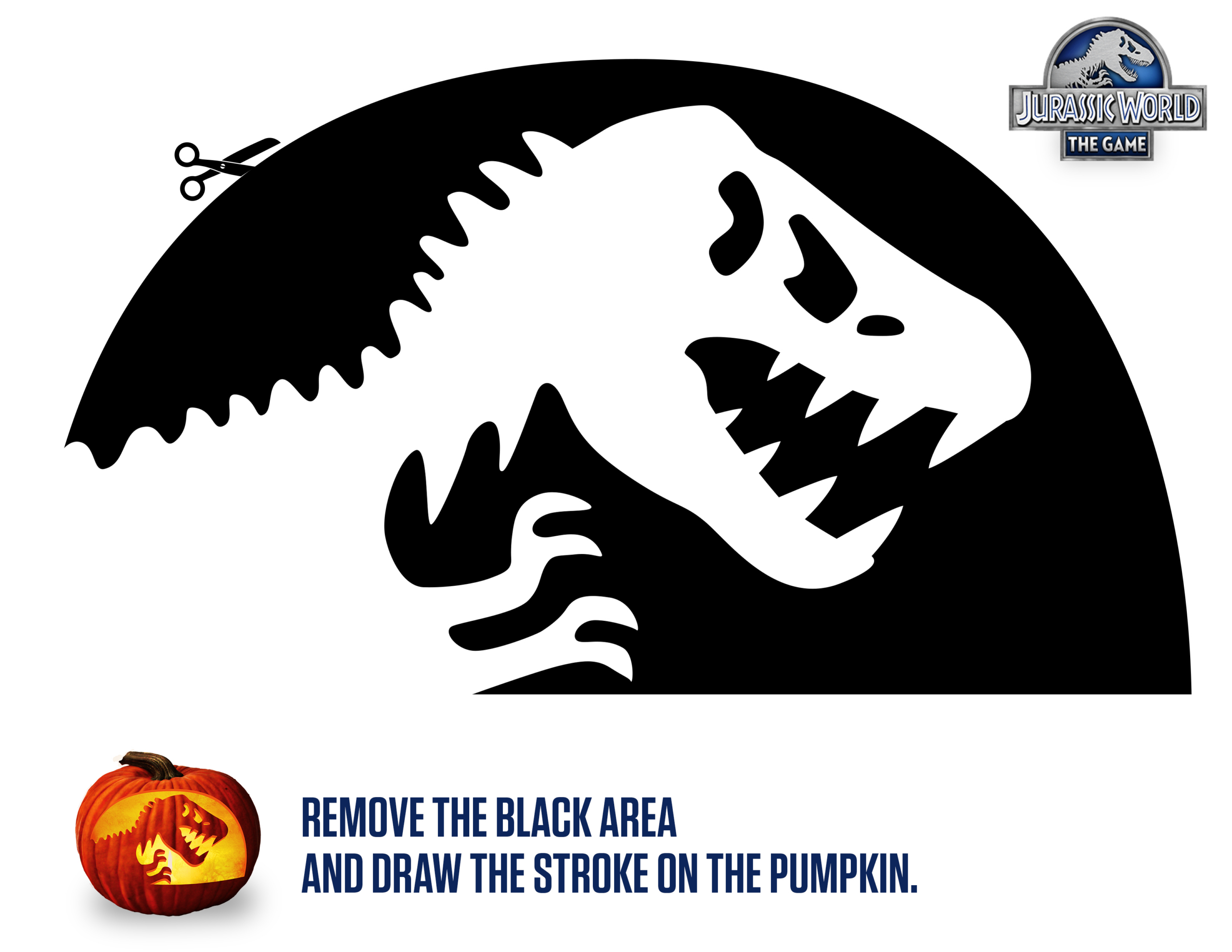 Download Your Jurassic Pumpkin Stencil – Jurassic World: The Game for Dinosaur Pumpkin Stencil Printable