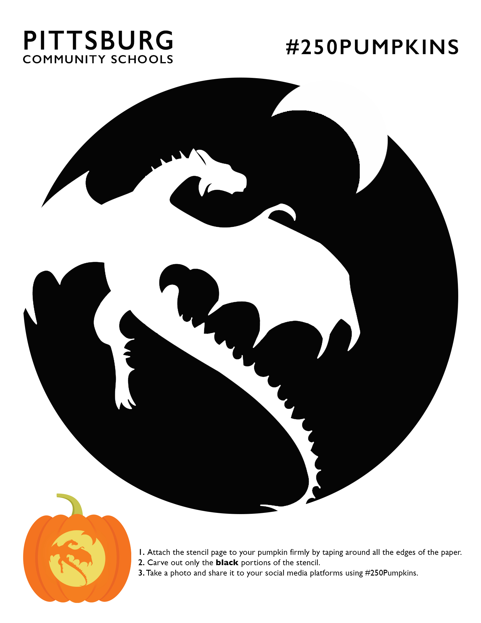 Dragon (Free Pumpkin Stencil - Pumpkin Pattern - Pumpkin Template for Dragon Pumpkin Stencil Printable