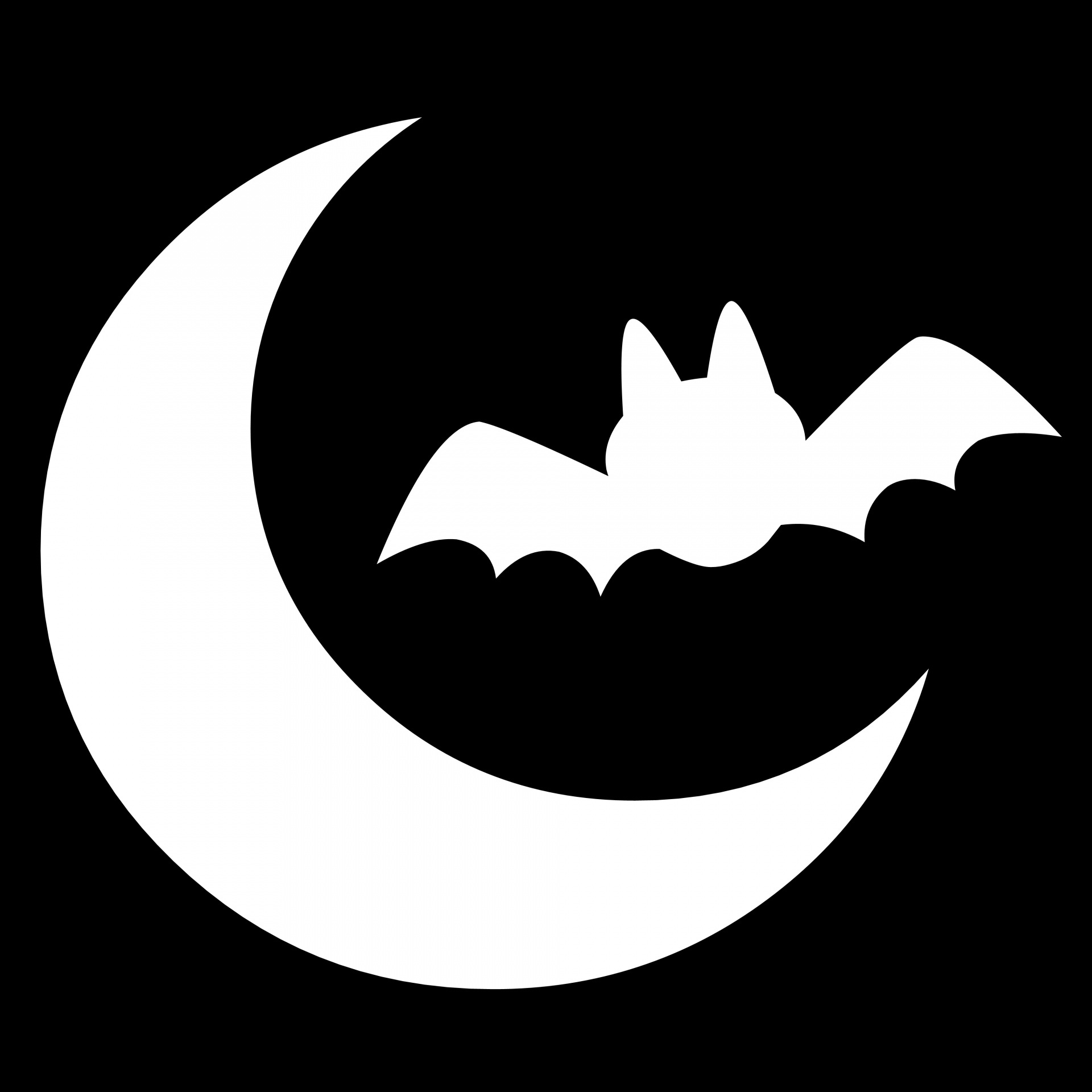 Drawing,Cartoon,Moon,Bat,White - Free Image From Needpix with Printable Halloween Moon
