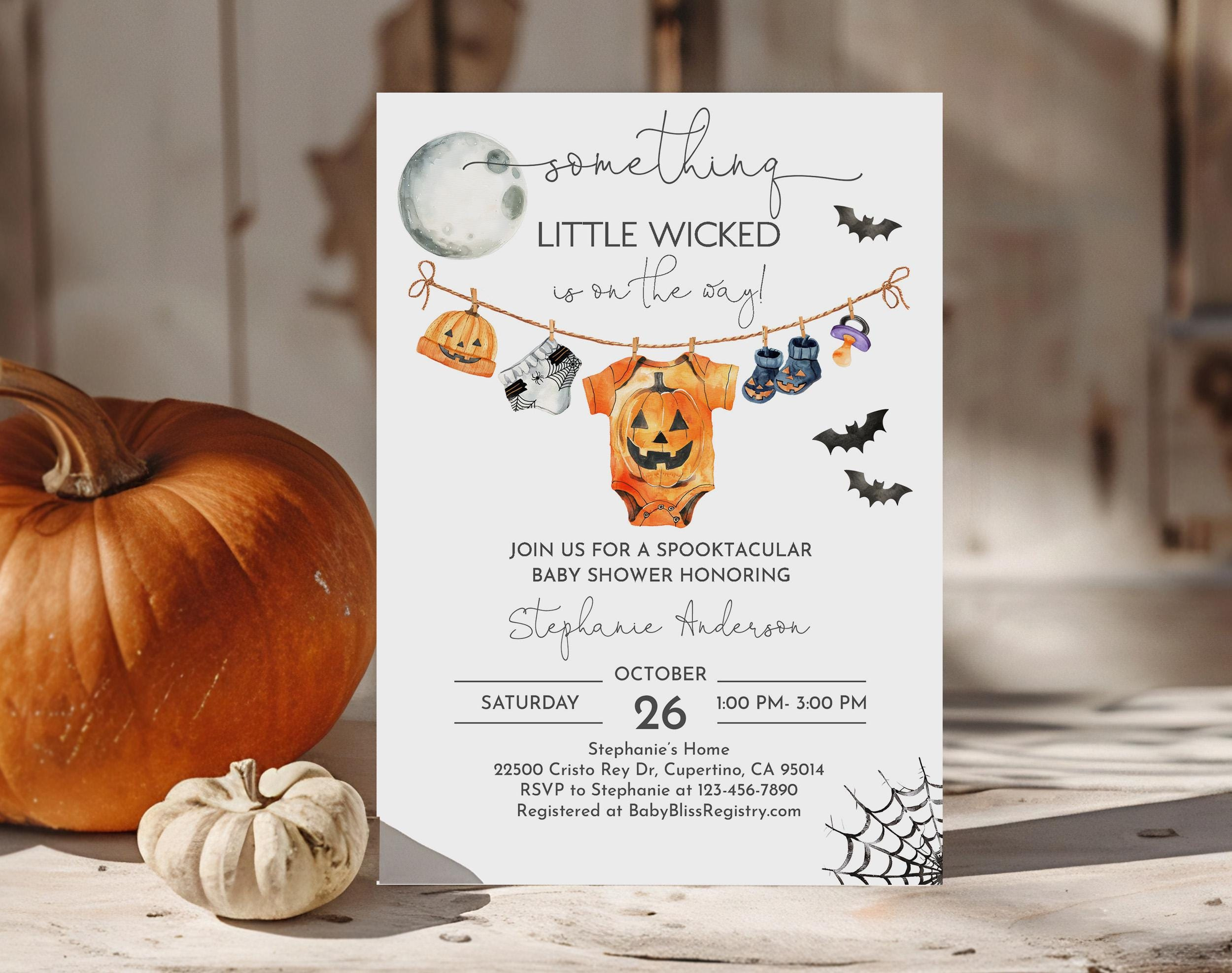 Editable Halloween Baby Shower Invitation Little Wicked Is On The in Printable Halloween Baby Shower Invitations