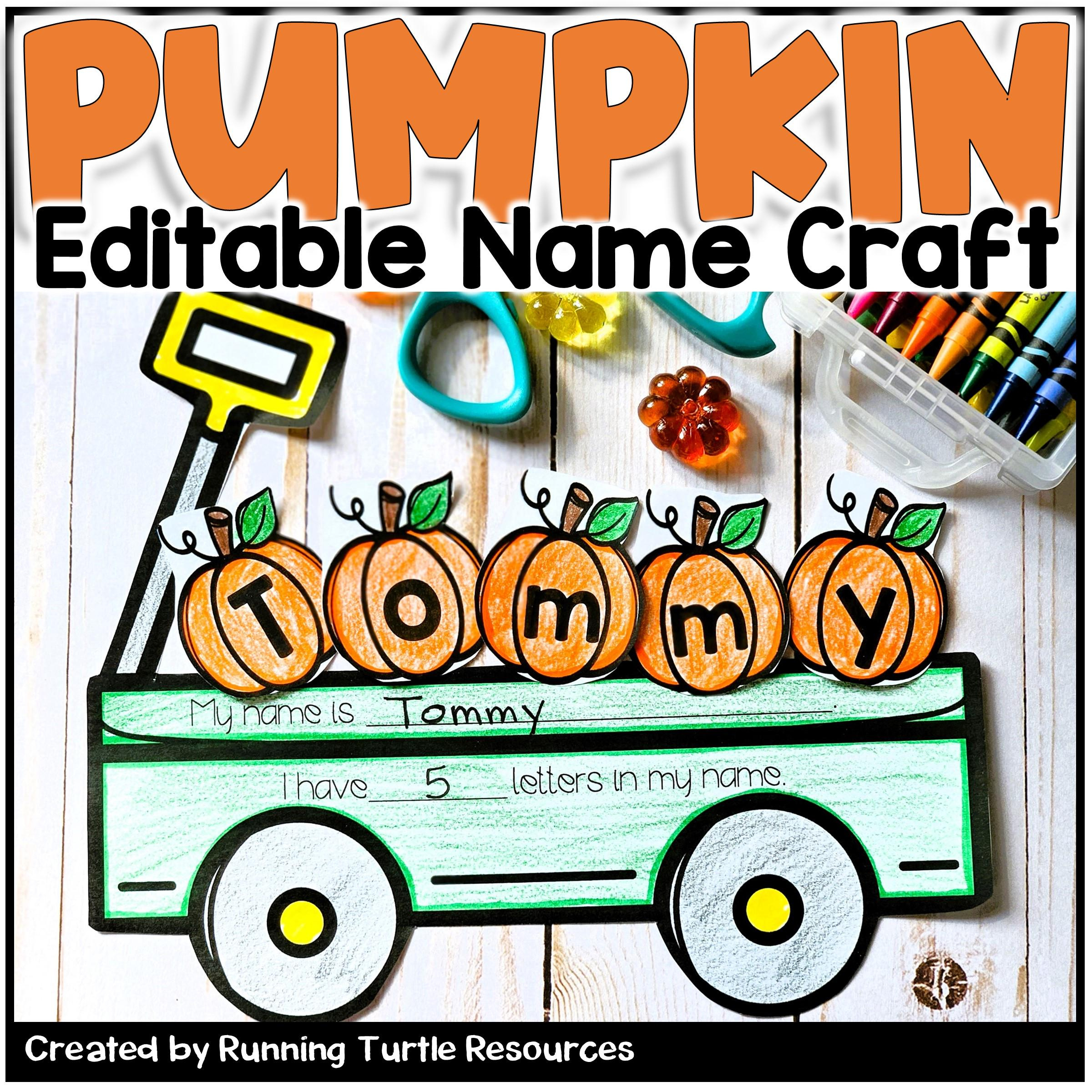 Editable Pumpkin Name Craft: Halloween Bulletin Board (Pdf) - Etsy intended for Pumpkin Name Craft Printable