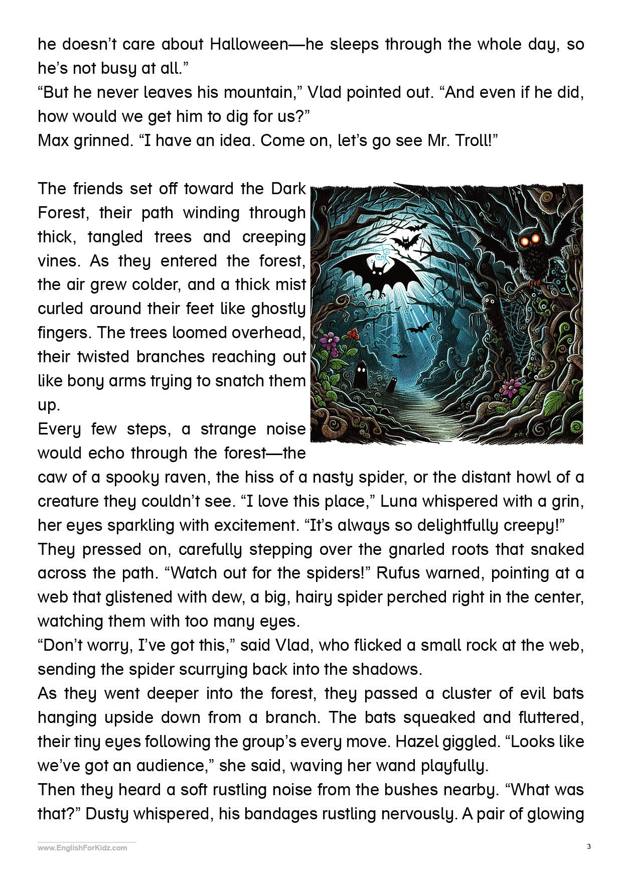 English For Kids Stepstep: Halloween Reading Comprehension pertaining to Printable Halloween Stories For Elementary Students