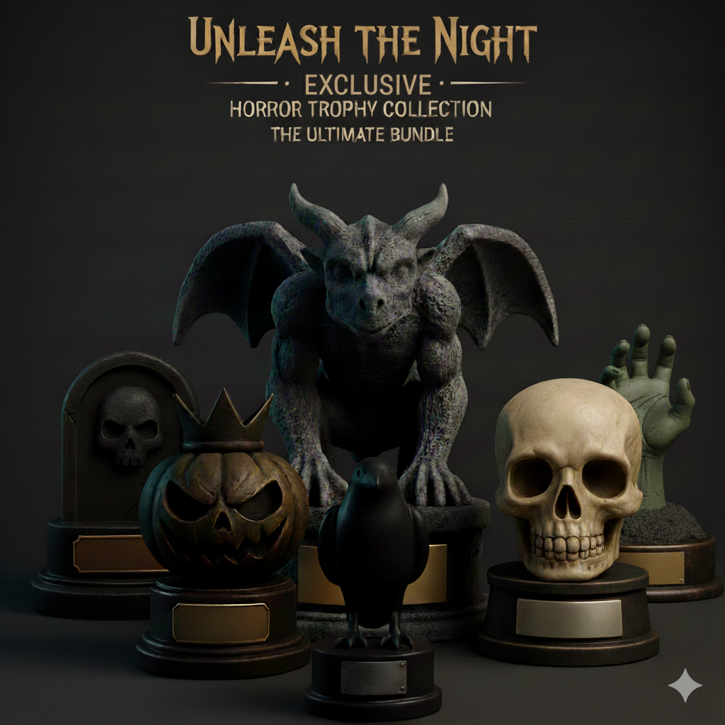 🎃 Halloween Trophy Stl Bundle | 7 Spooky Awards Collection For 3D throughout 3d Printable Halloween Trophy