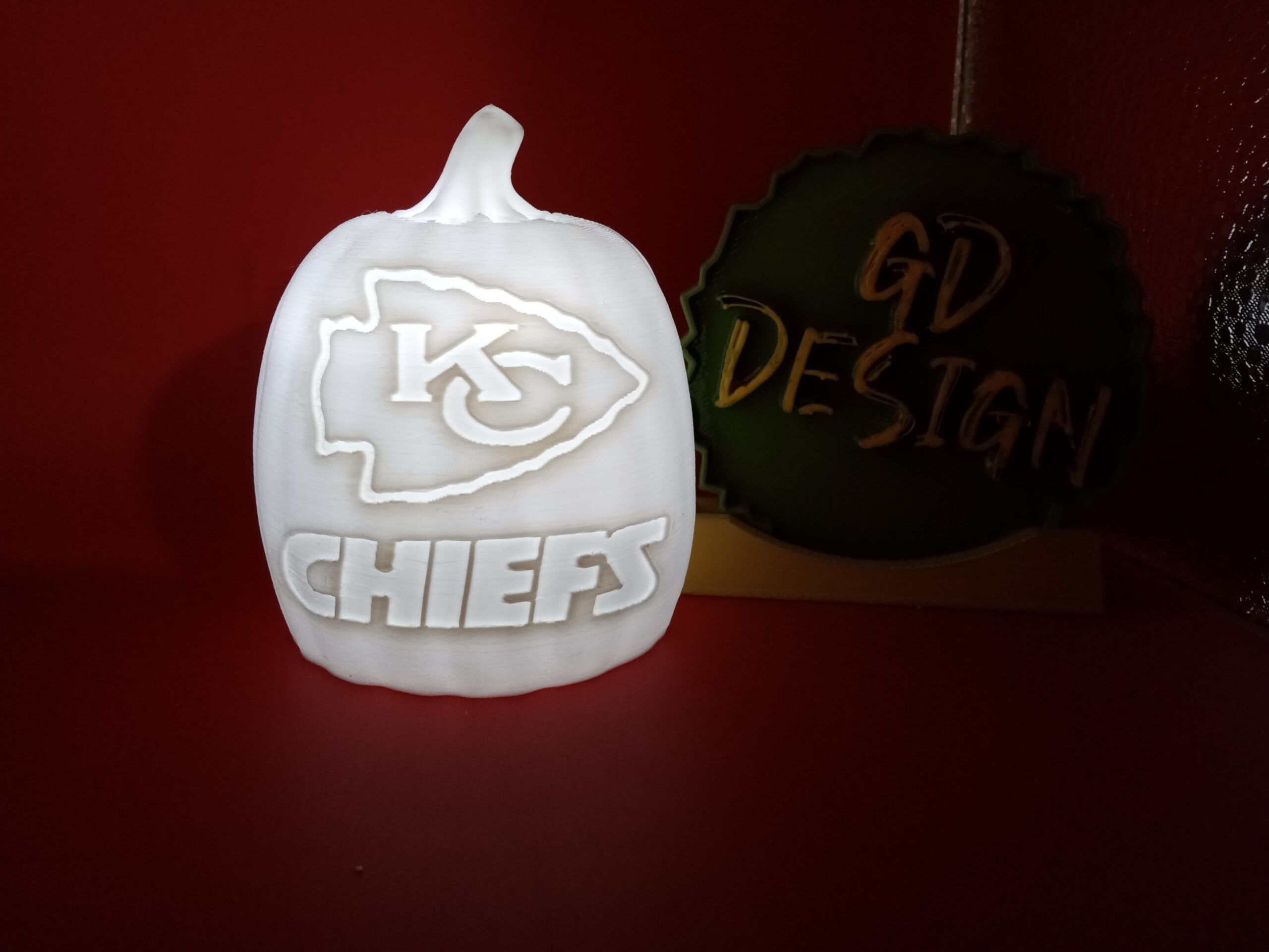 🏙️ Kansas City Chiefs Football Halloween Pumpkin Lights・ Stl with regard to Printable Kansas City Chiefs Pumpkin Carving Pattern