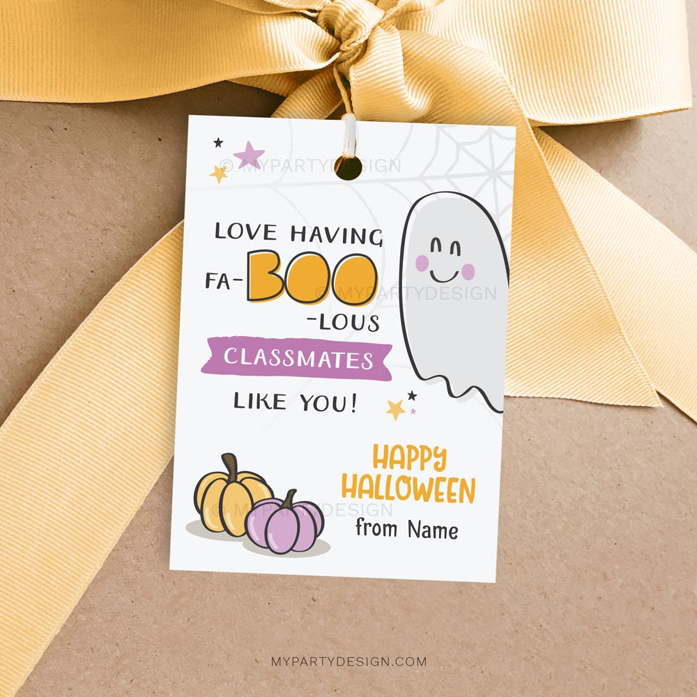 Faboolous Classmates Halloween Tags, Printable Pdf - My Party Design for Printable Halloween Tags