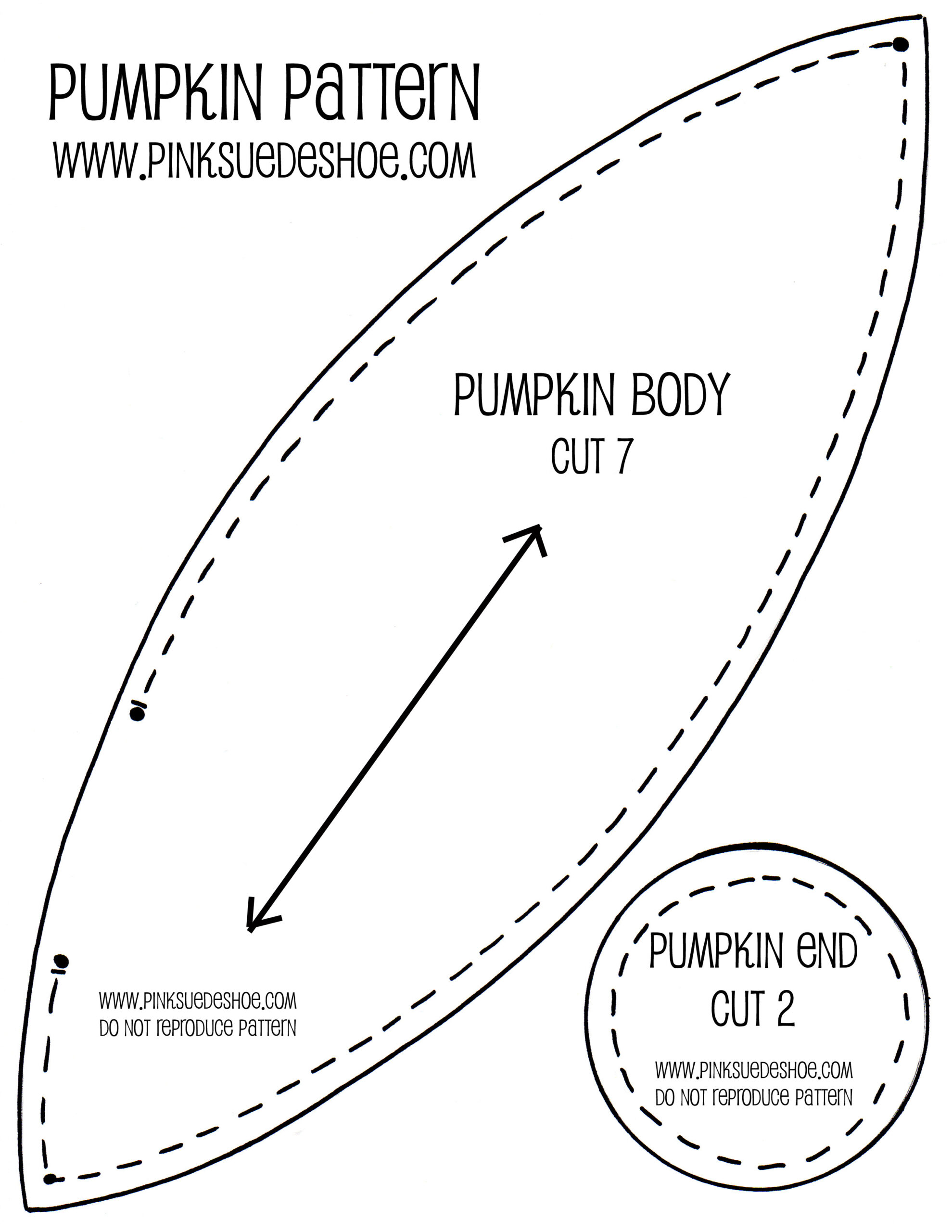 Fall Pumpkins Tutorial | Pinksuedeshoe with Free Printable Pumpkin Sewing Pattern